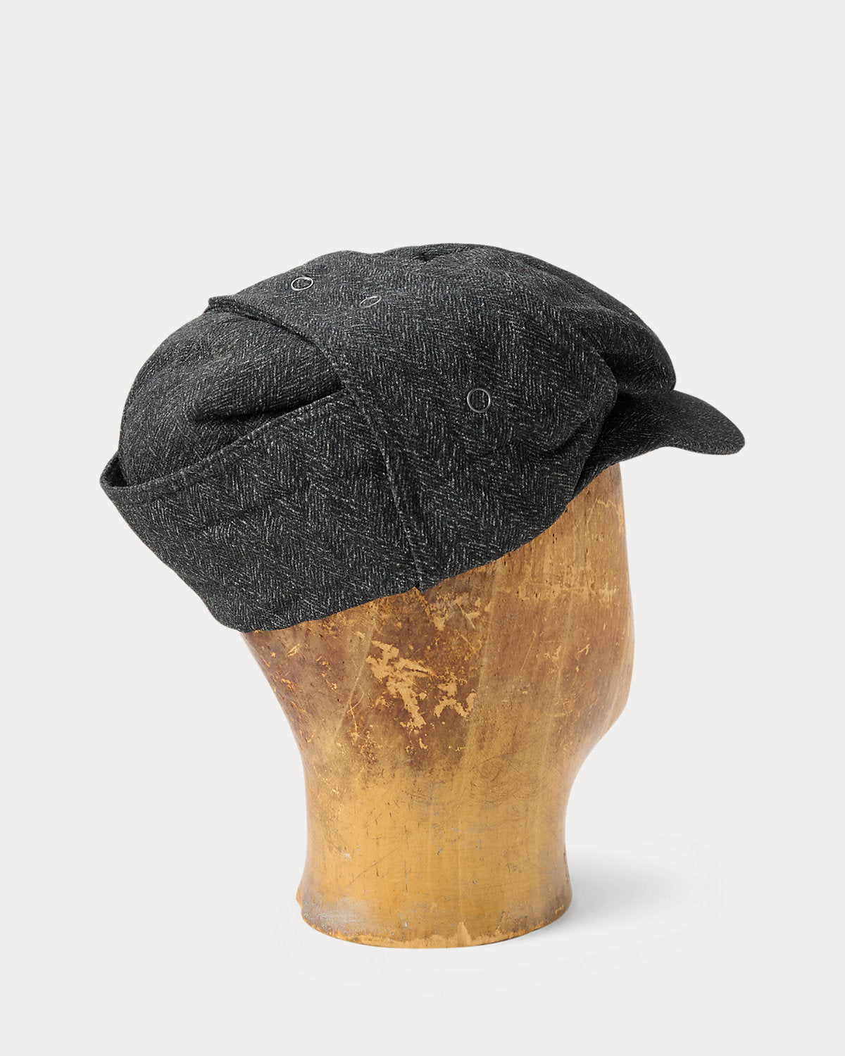 Wool-Cotton Herringbone Earflap Cap