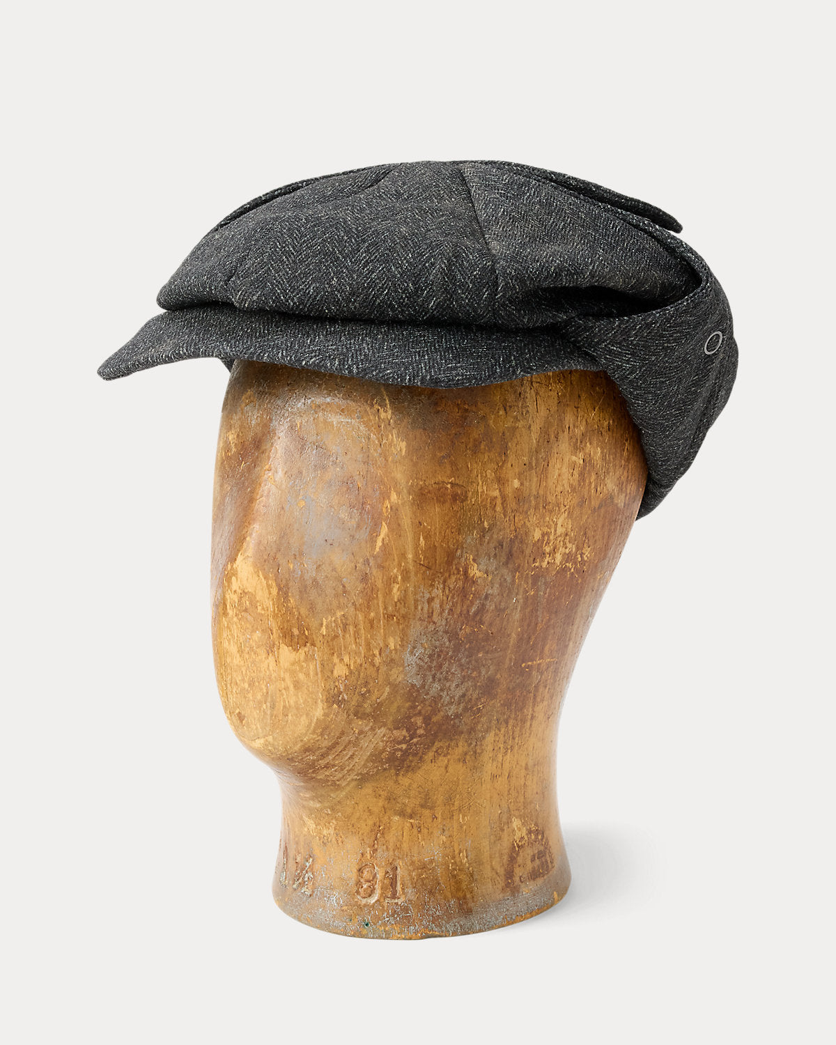Wool-Cotton Herringbone Earflap Cap