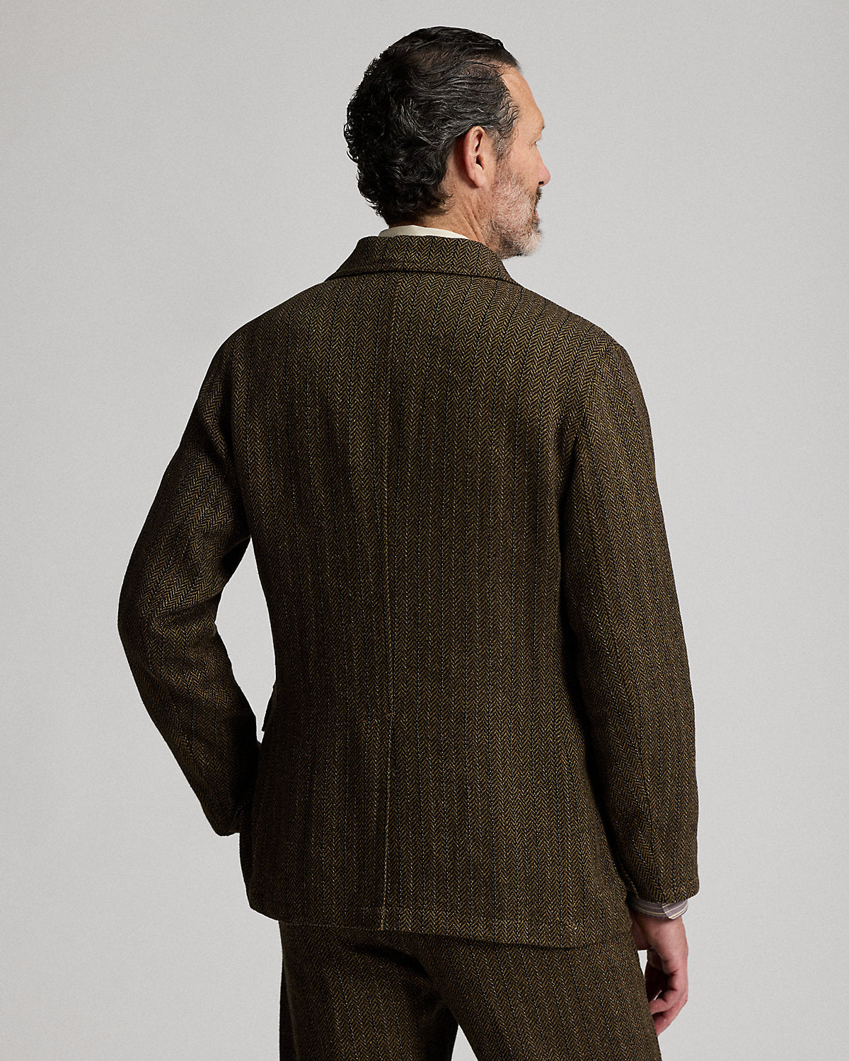 Linen-Blend Herringbone Sport Coat