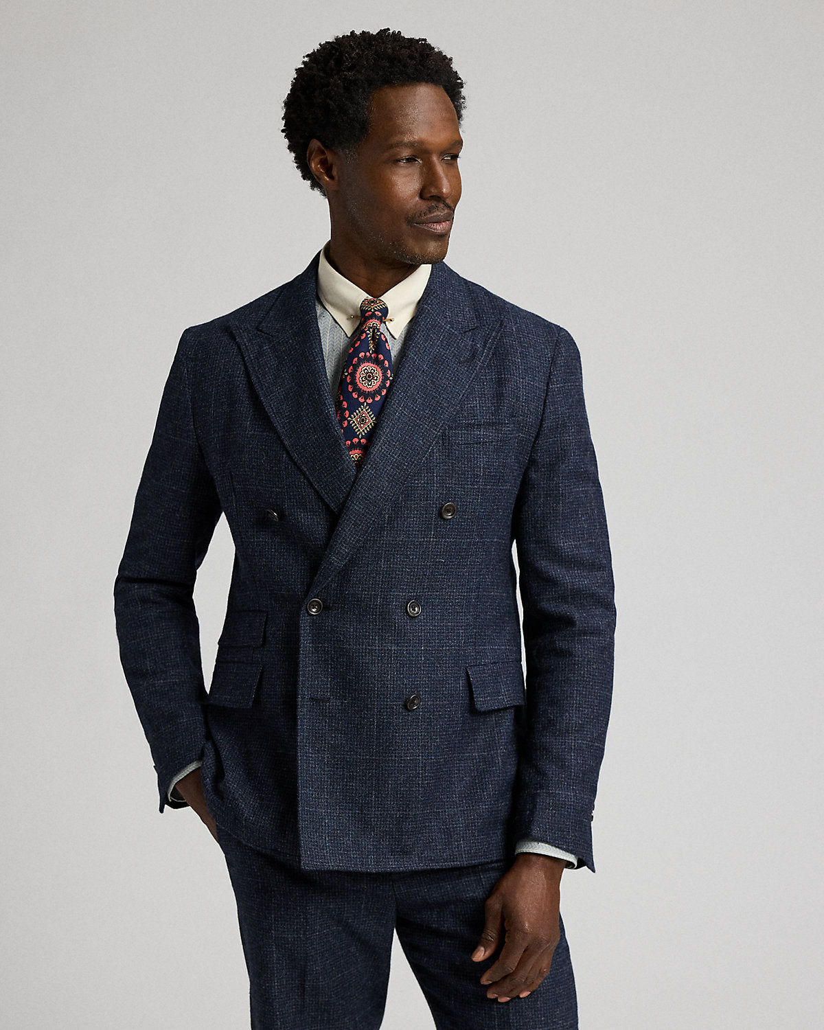 Unconstructed Windowpane Sport Coat