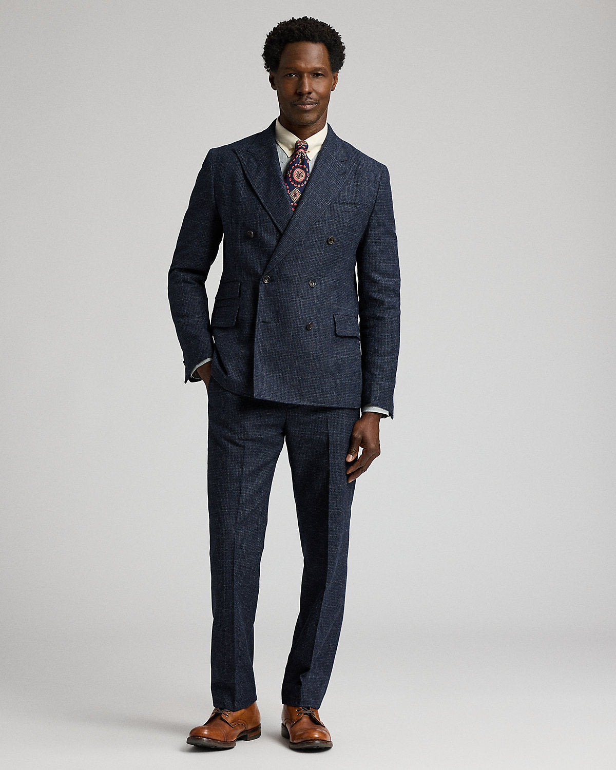 Unconstructed Windowpane Sport Coat