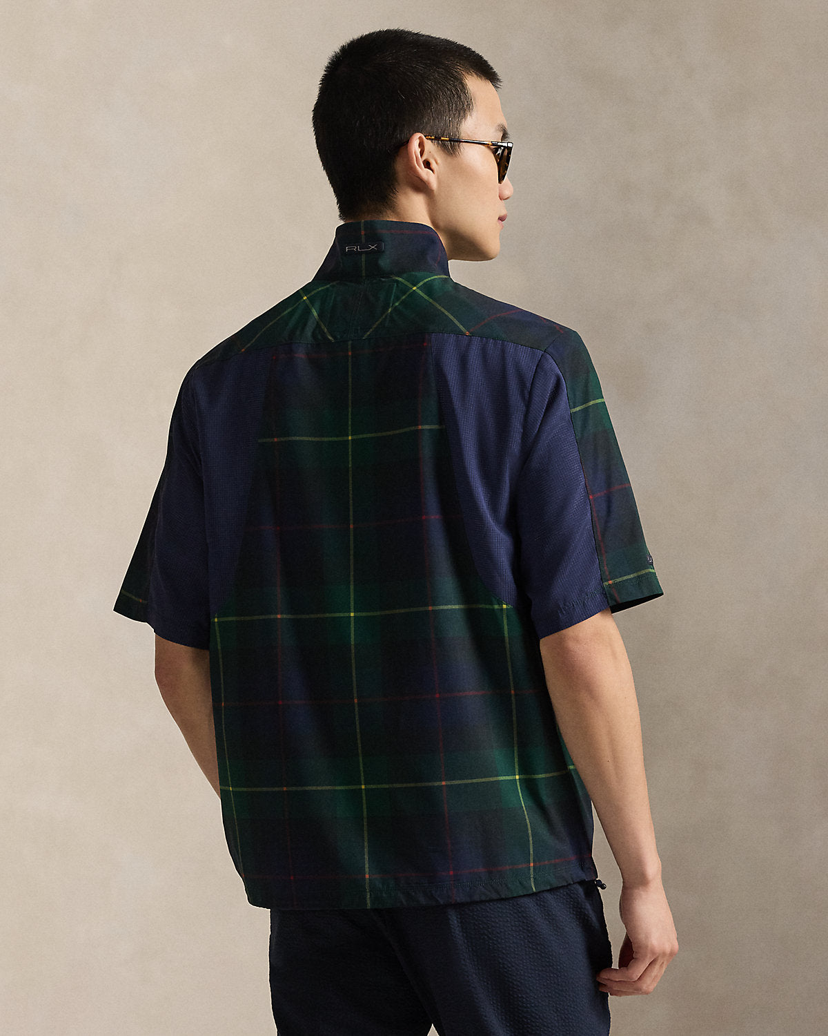 Plaid Packable Short-Sleeve Jacket