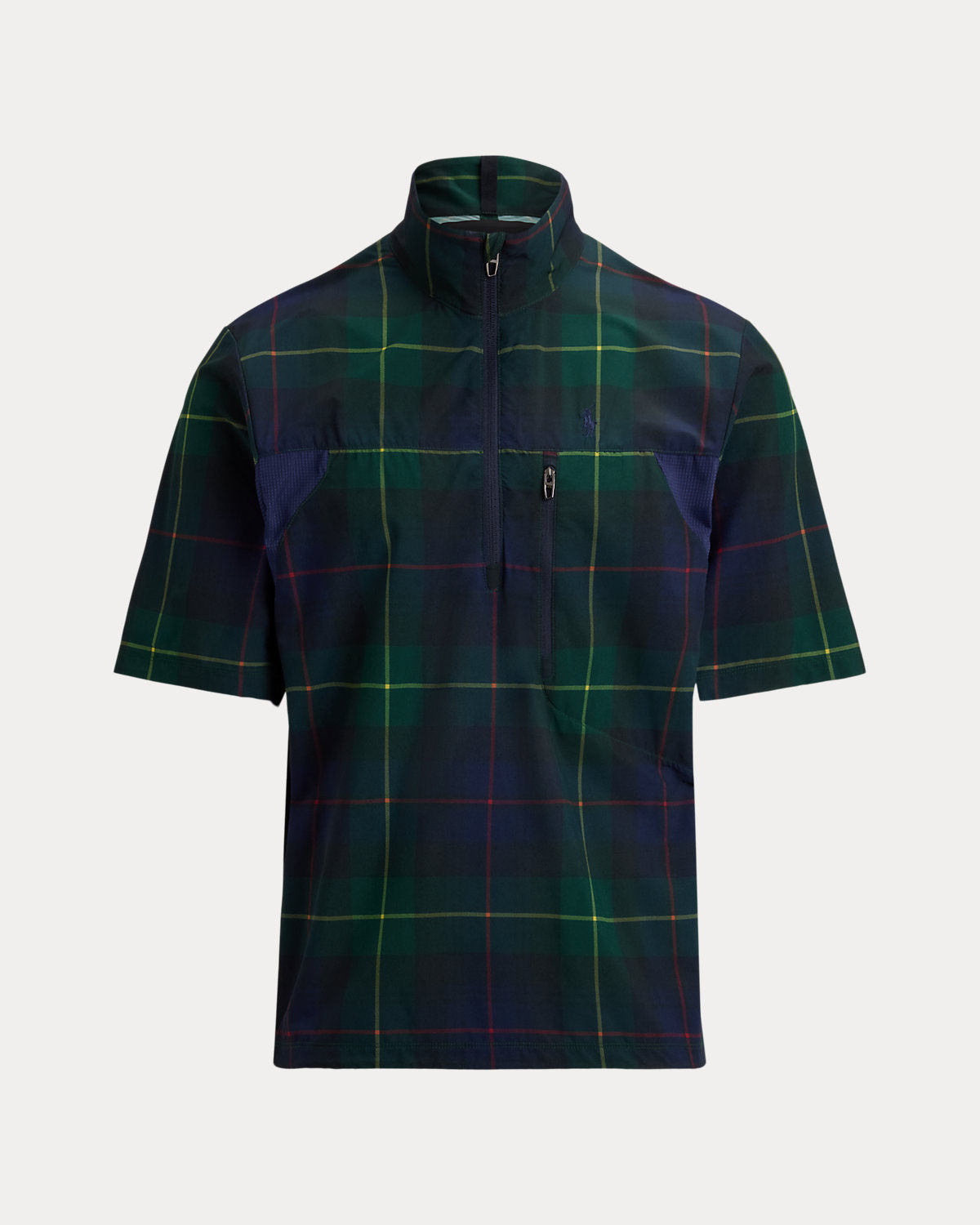 Plaid Packable Short-Sleeve Jacket