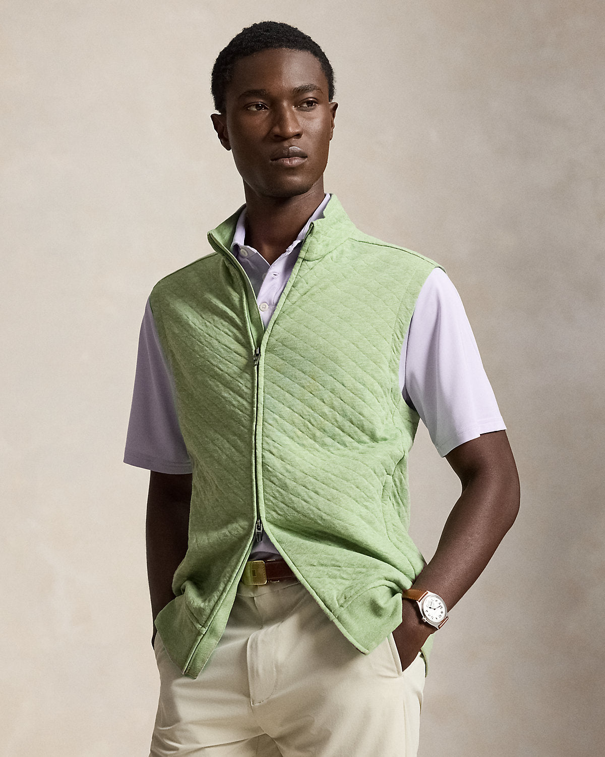 Quilted Double-Knit Vest