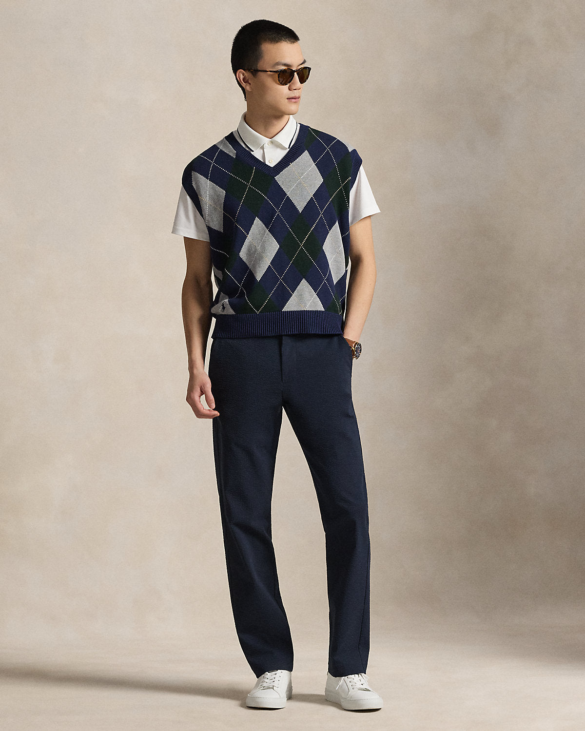 Big Fit Performance Argyle Sweater Vest