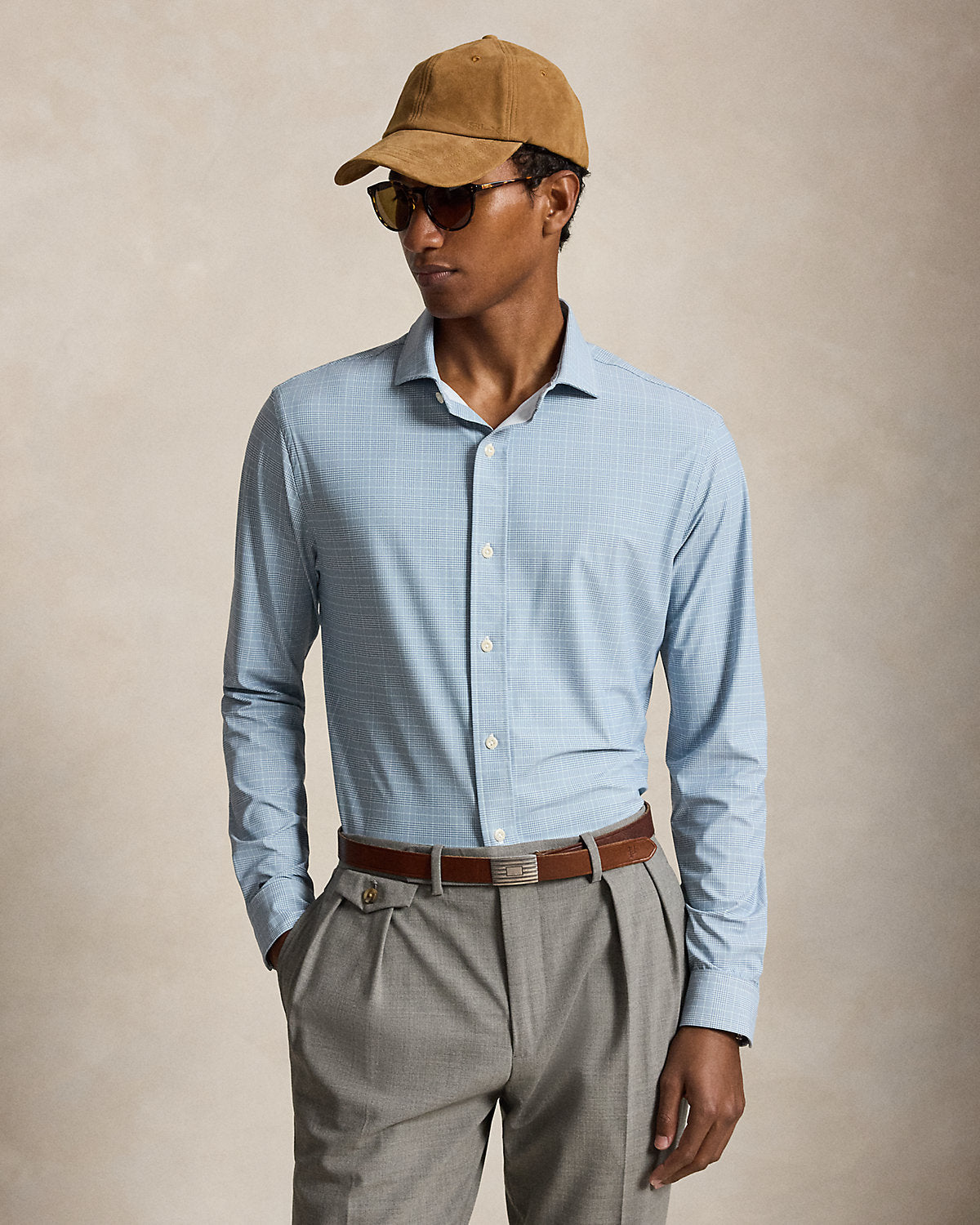 Classic Fit Glen Plaid Performance Shirt