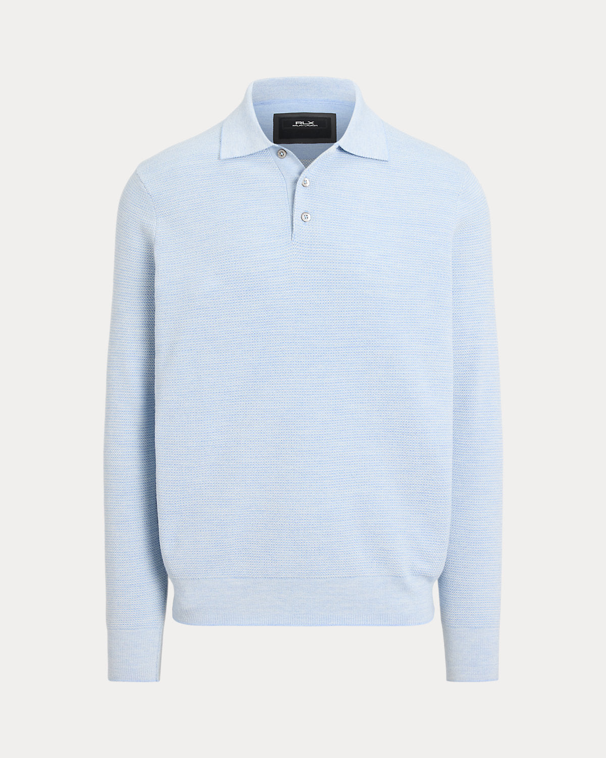 Striped Performance Polo-Collar Sweater