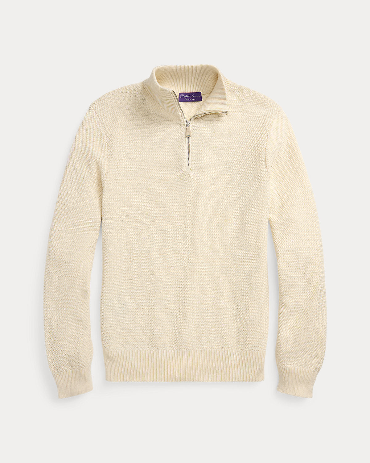 Textured Silk-Cotton Quarter-Zip Sweater