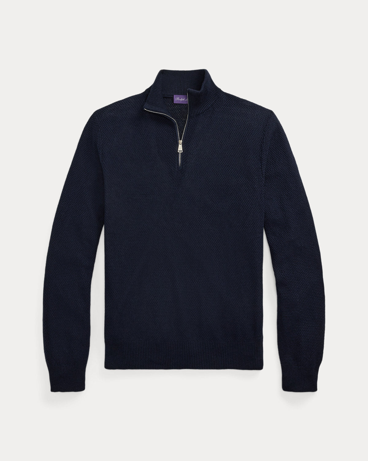 Textured Silk-Cotton Quarter-Zip Sweater