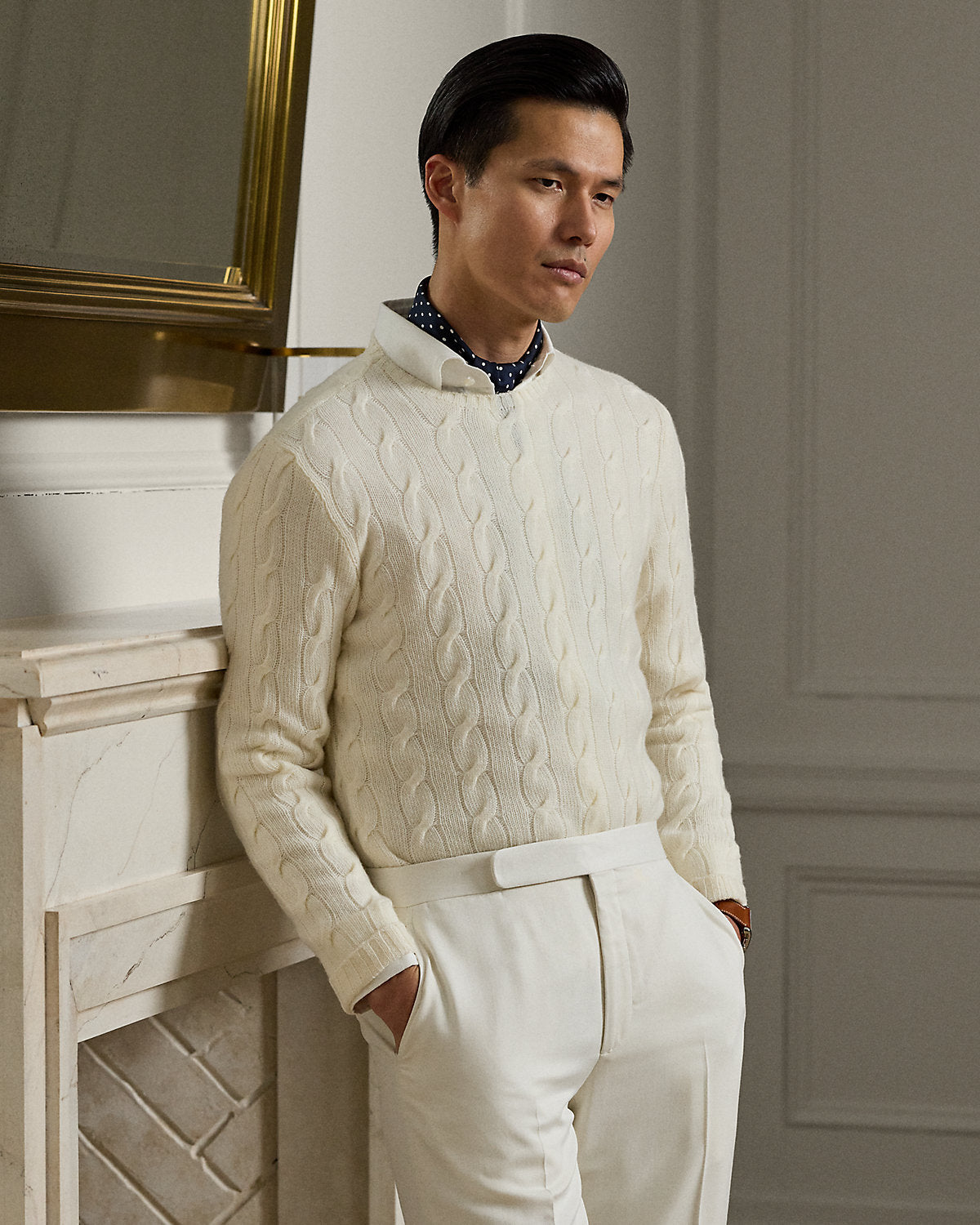 Men's Cable-Knit Cashmere Sweater