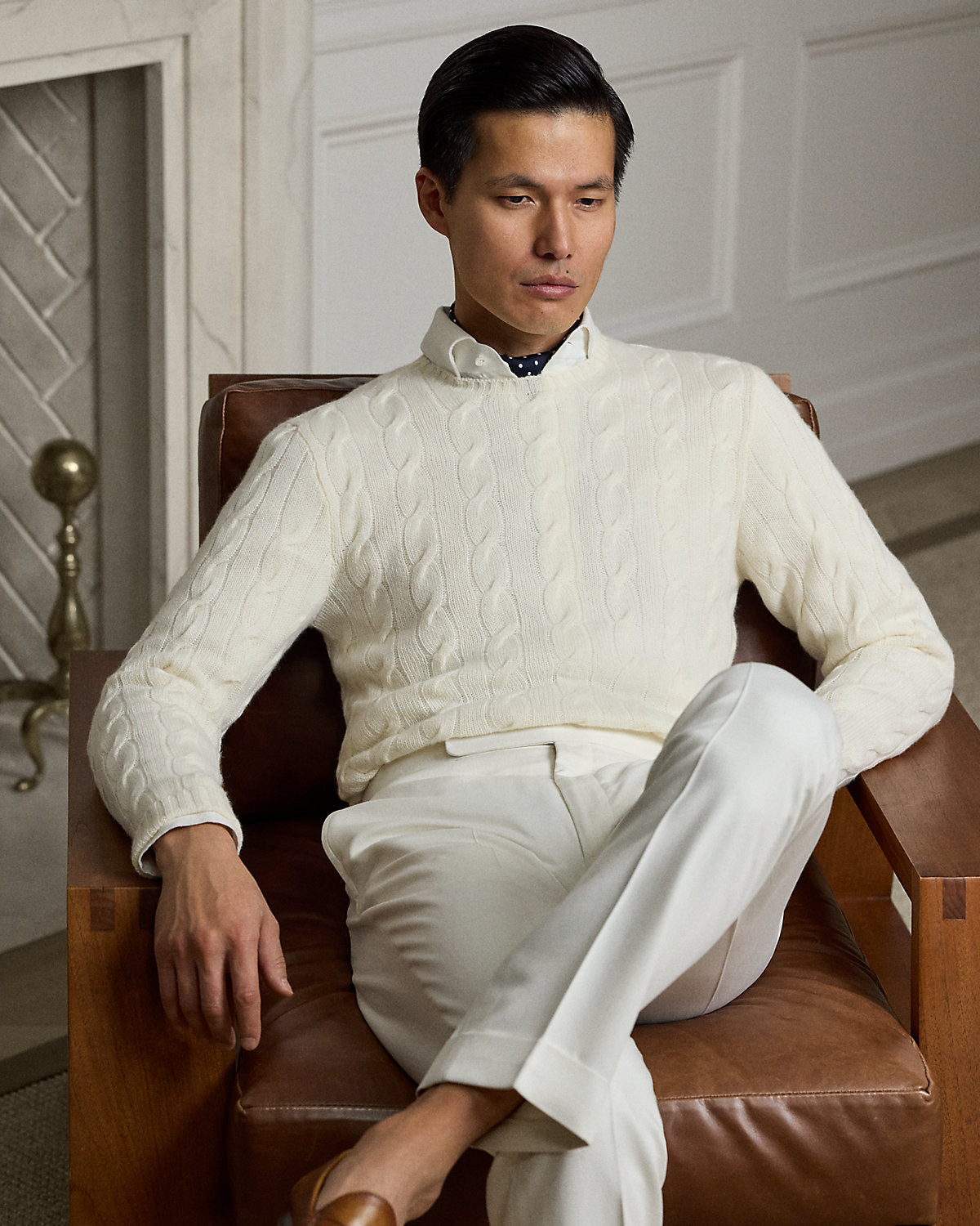 Men's Cable-Knit Cashmere Sweater