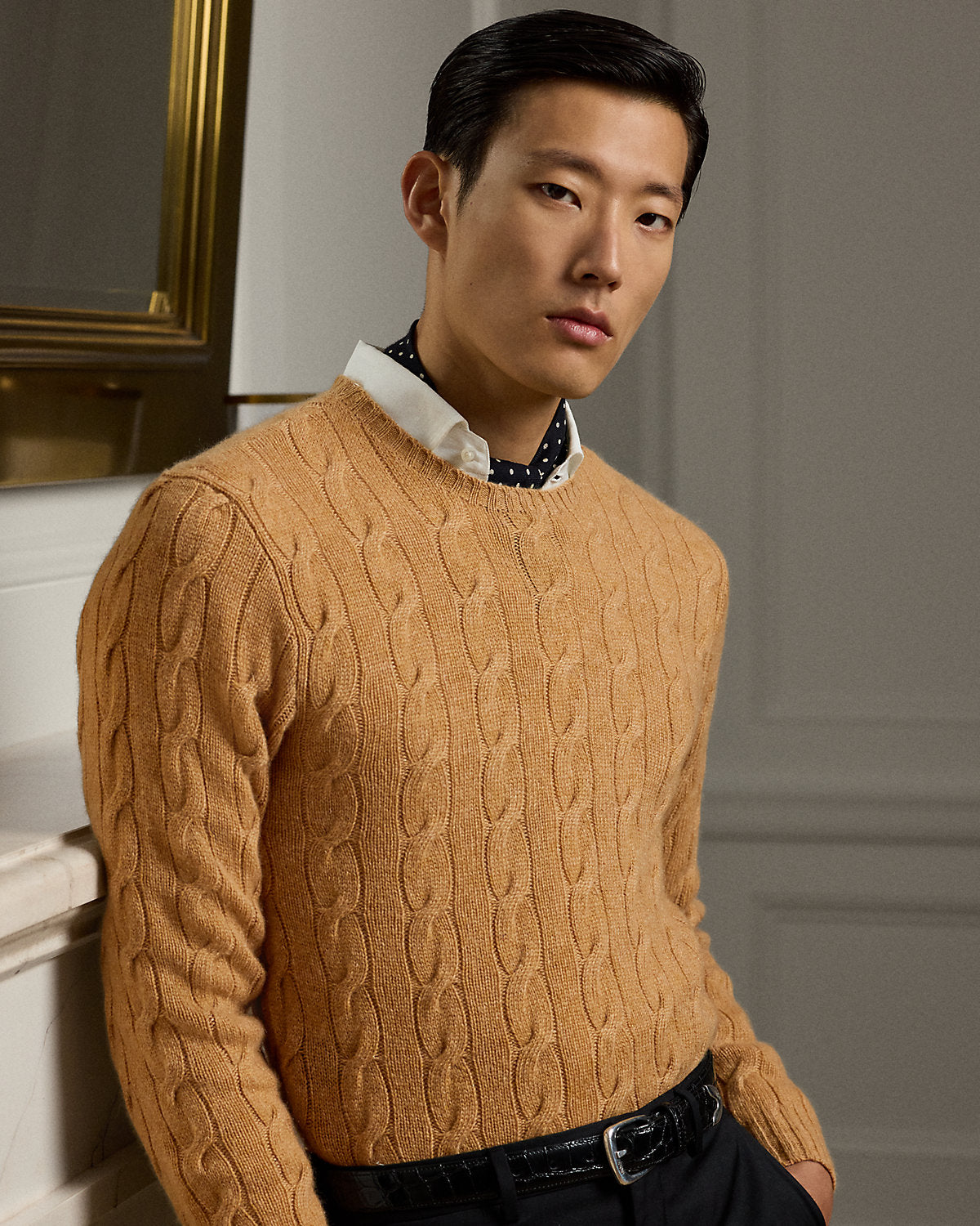Men's Cable-Knit Cashmere Sweater