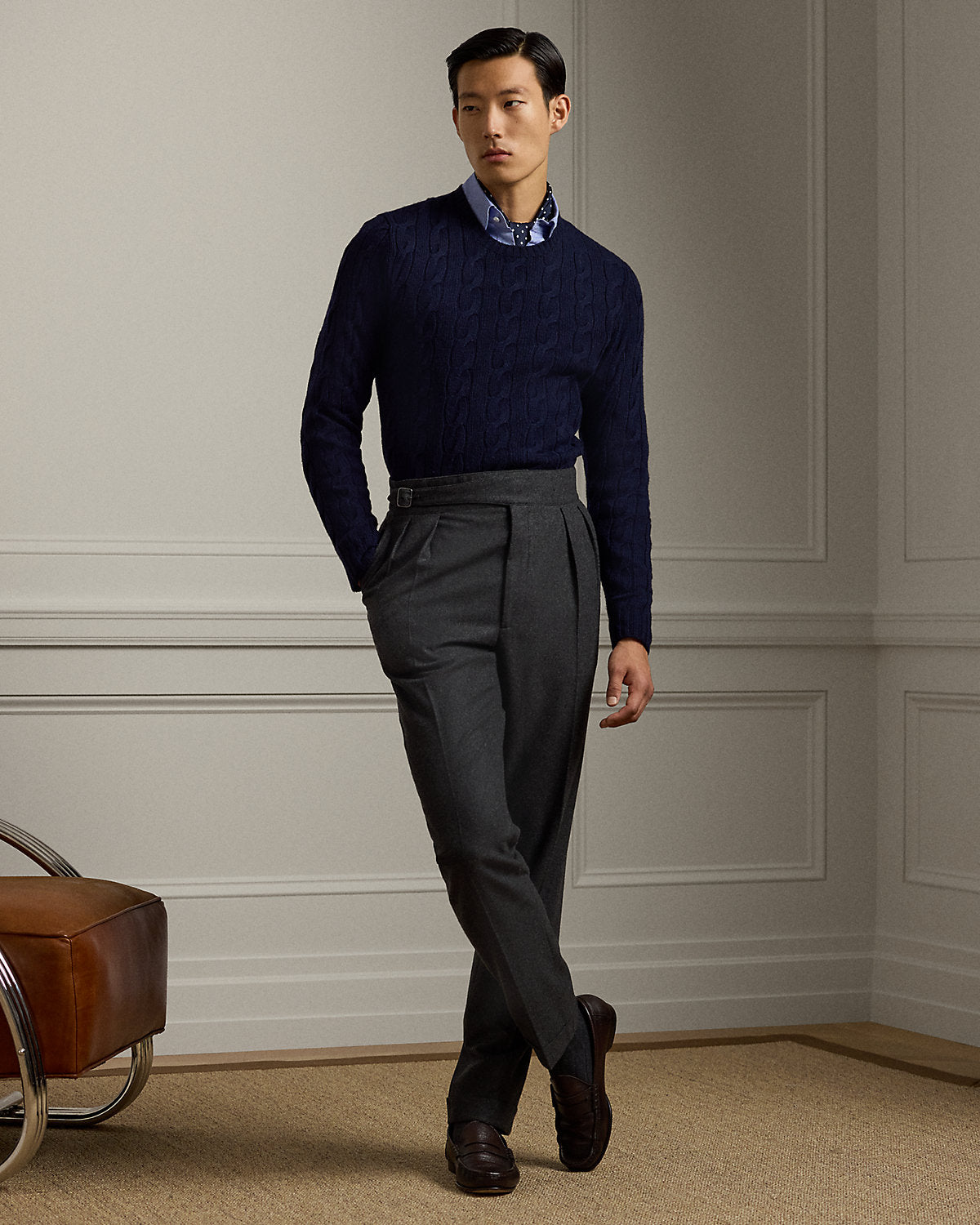 Men's Cable-Knit Cashmere Sweater