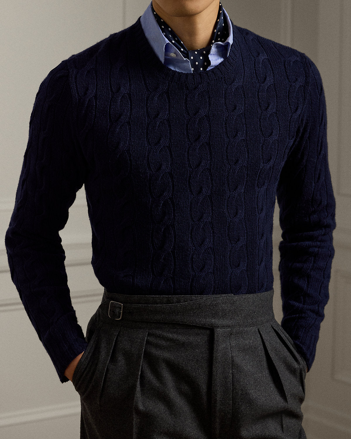 Men's Cable-Knit Cashmere Sweater