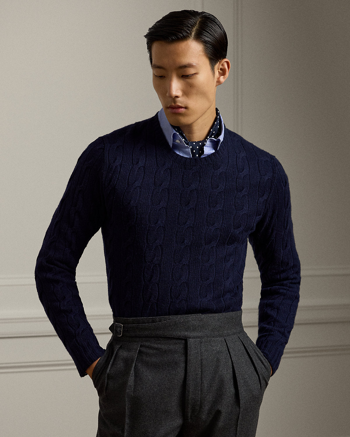 Men's Cable-Knit Cashmere Sweater