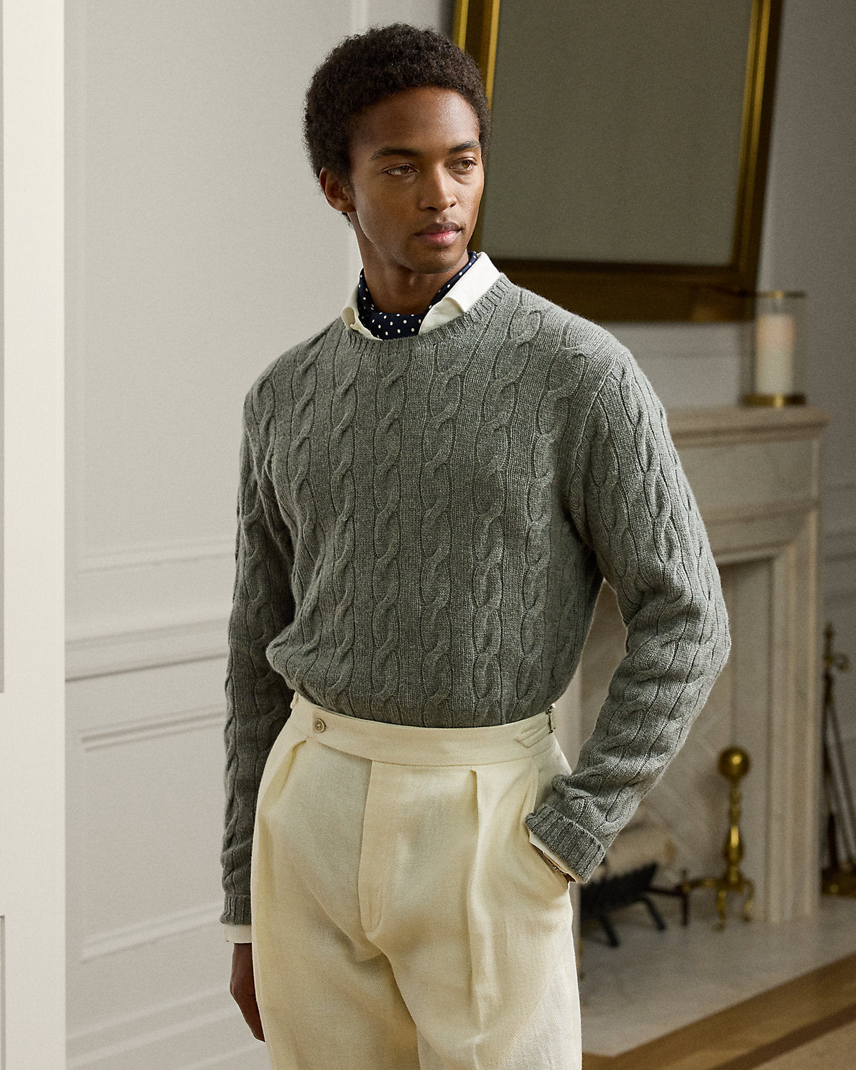 Men's Cable-Knit Cashmere Sweater