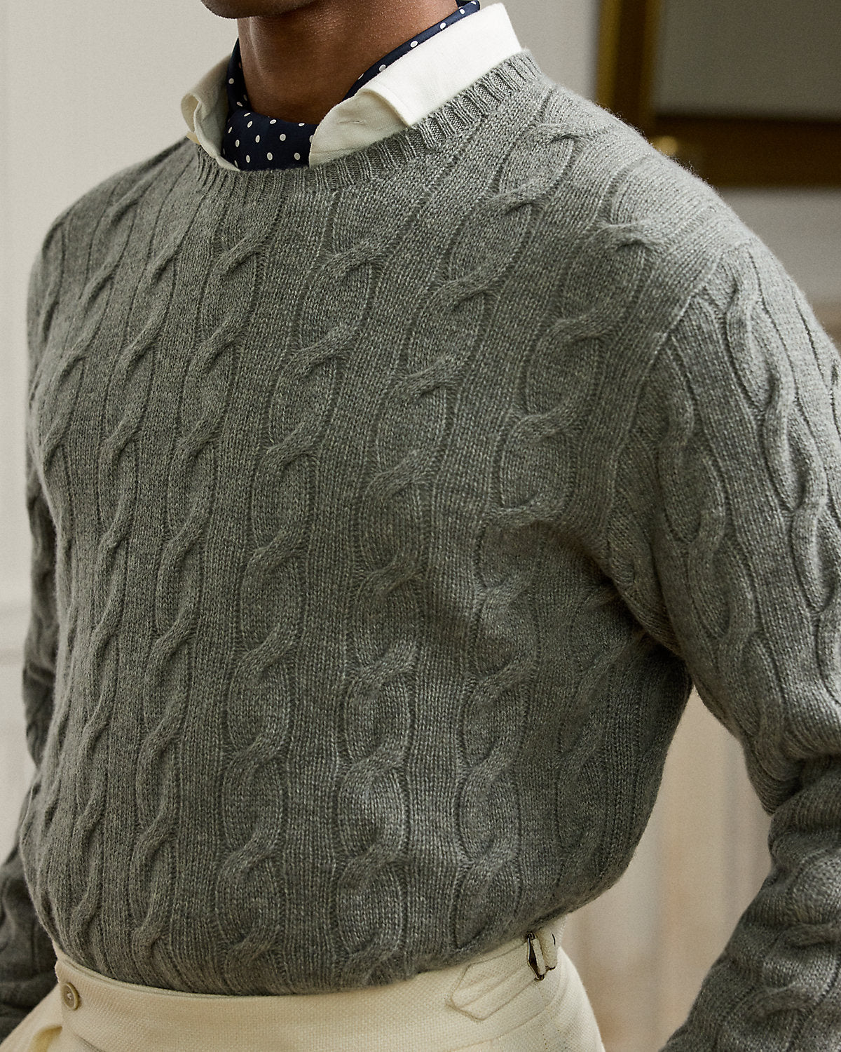 Men's Cable-Knit Cashmere Sweater