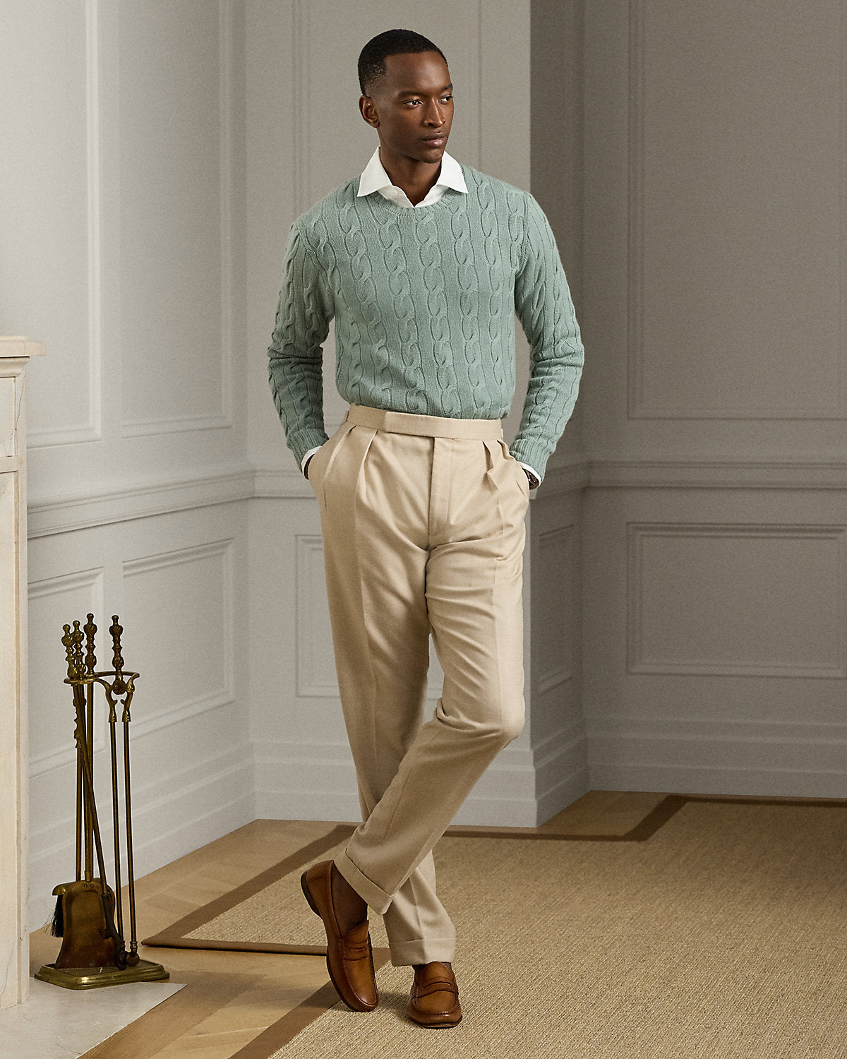 Men's Cable-Knit Cashmere Sweater