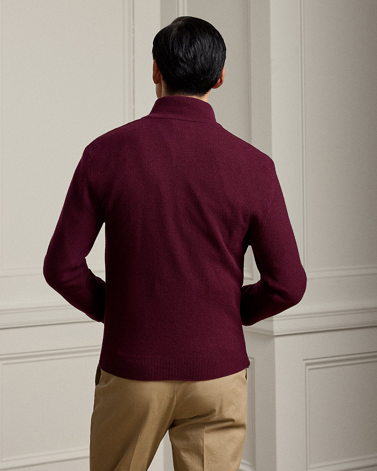 Birdseye Cashmere Quarter-Zip Sweater