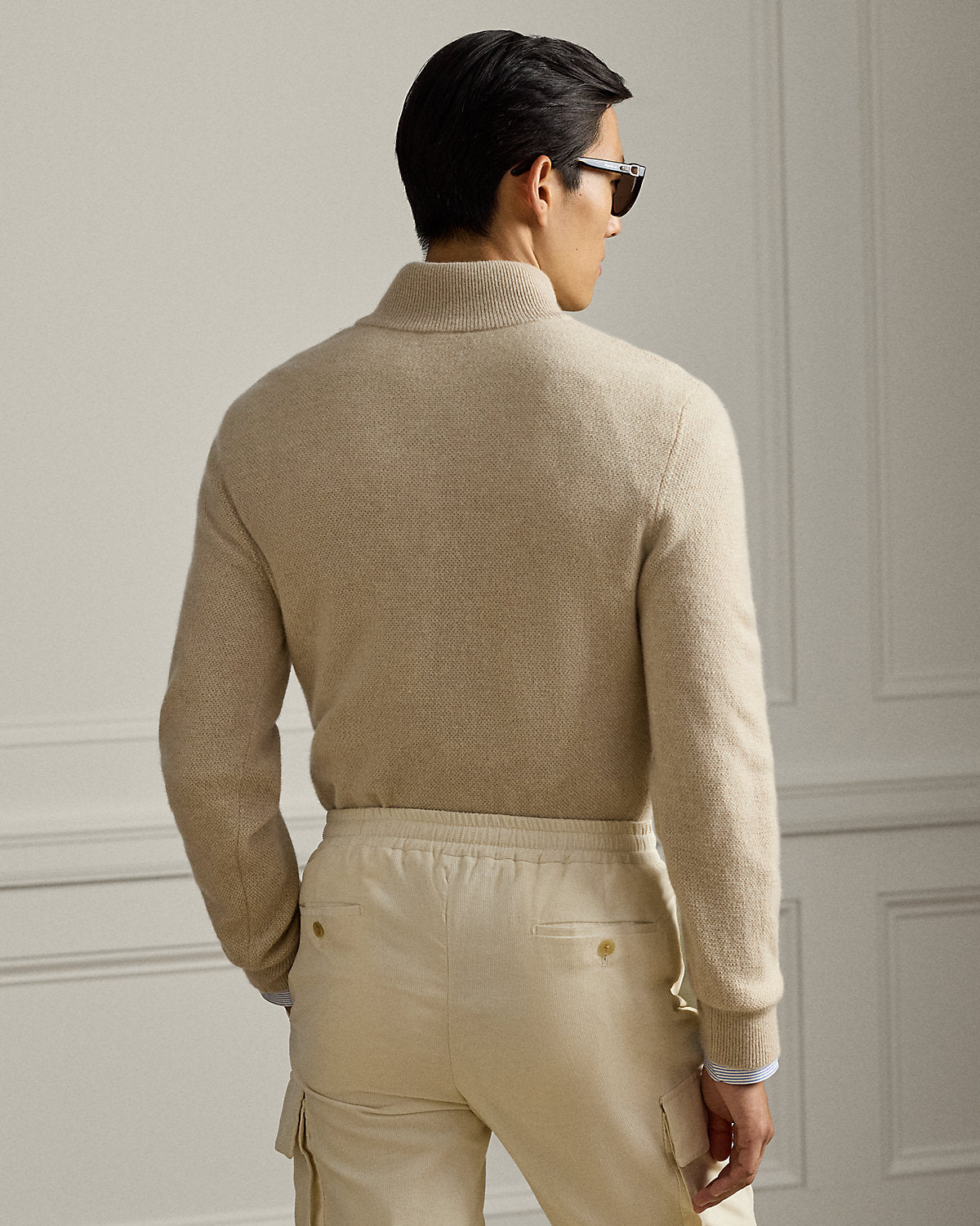 Birdseye Cashmere Quarter-Zip Sweater