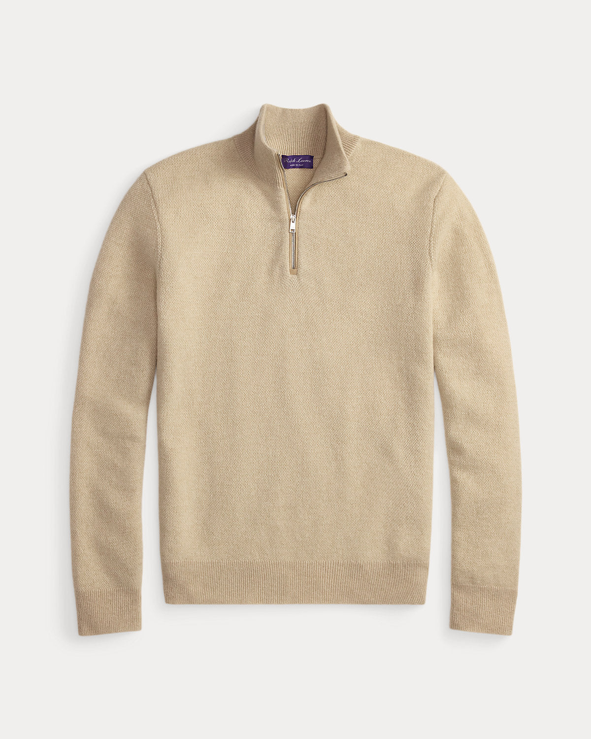 Birdseye Cashmere Quarter-Zip Sweater