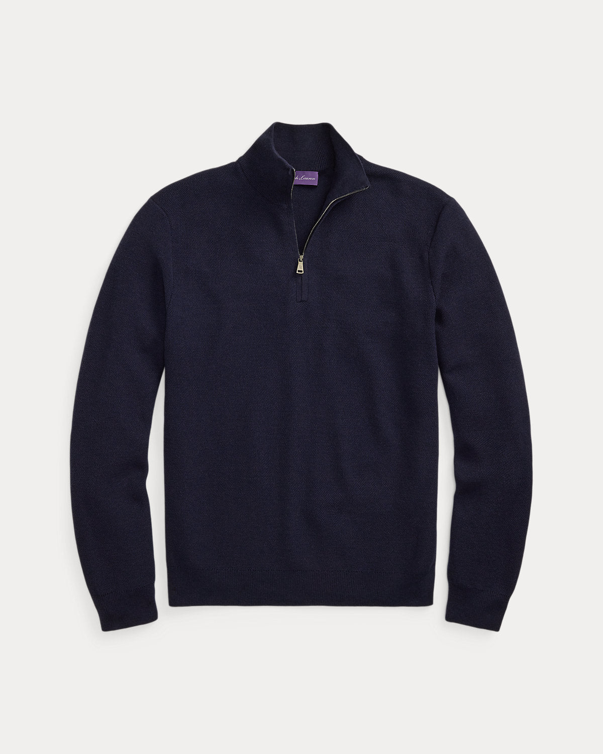 Piqu¨¦-Knit Wool Quarter-Zip Sweater