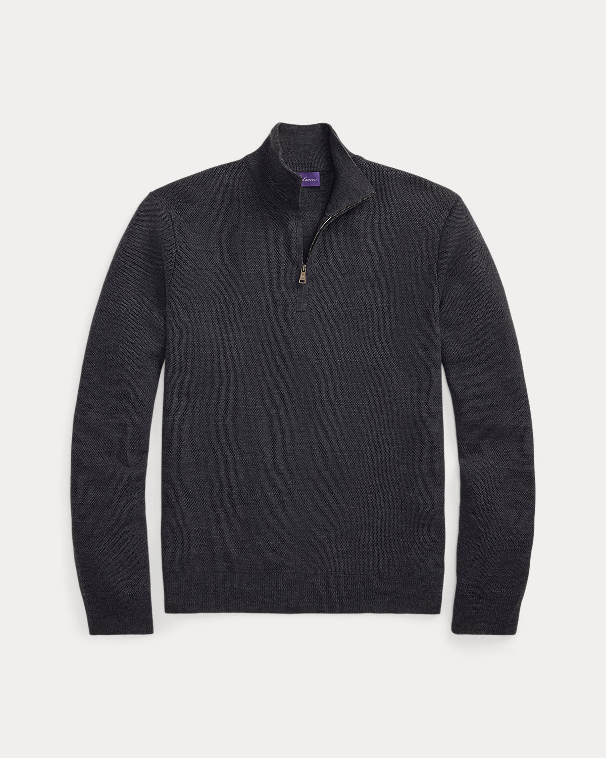 Piqu¨¦-Knit Wool Quarter-Zip Sweater