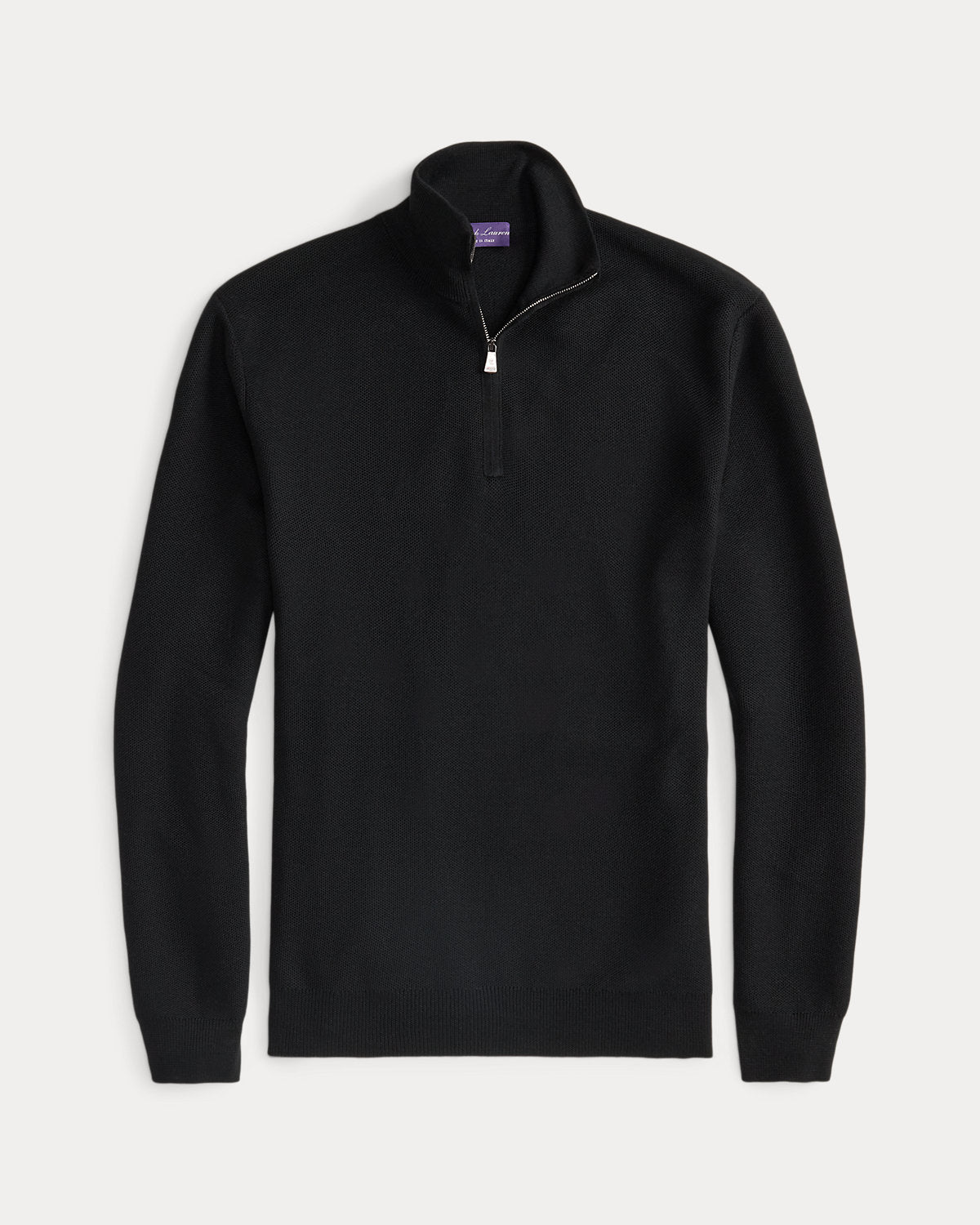 Piqu¨¦-Knit Wool Quarter-Zip Sweater