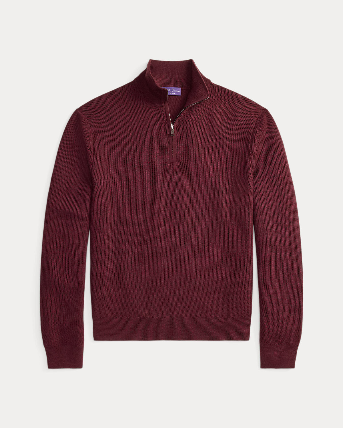 Piqu¨¦-Knit Wool Quarter-Zip Sweater
