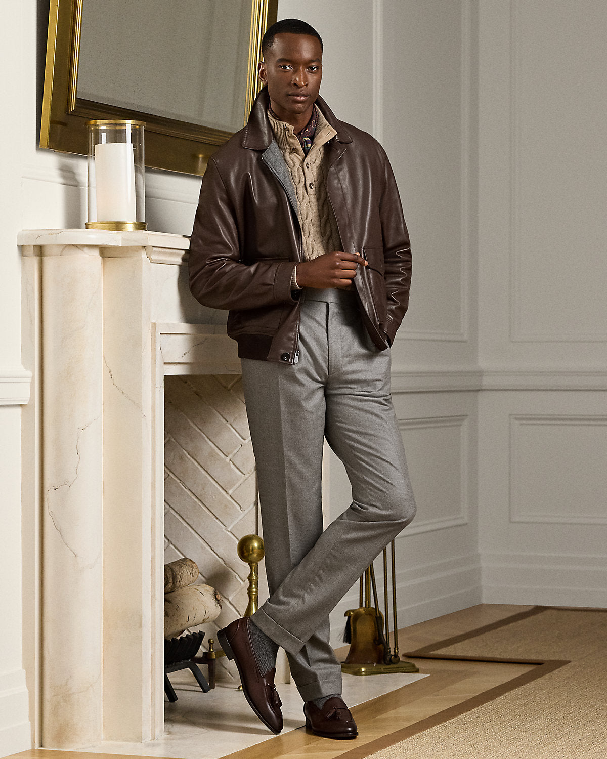 Cable-Knit Cashmere Mockneck Sweater