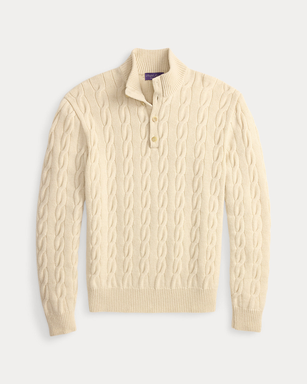 Cable-Knit Cashmere Mockneck Sweater