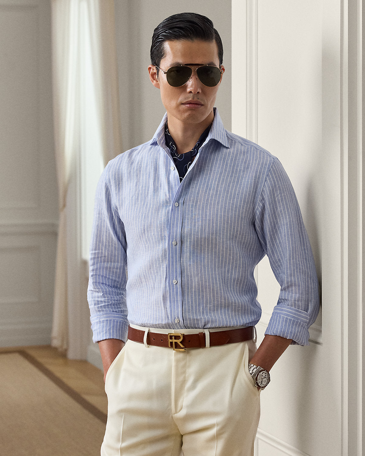 Men's Striped Linen Shirt