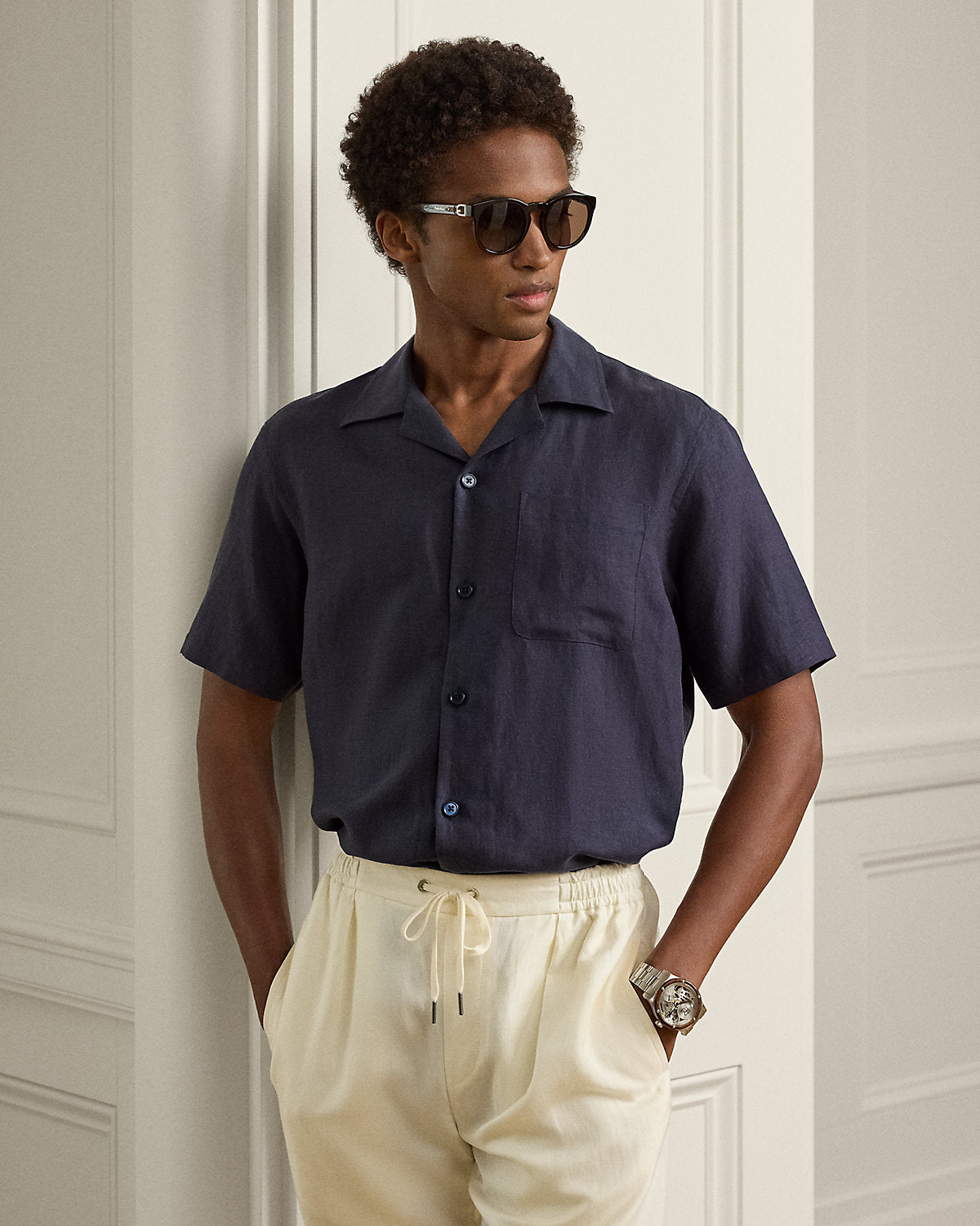 Silk-Linen Camp Shirt