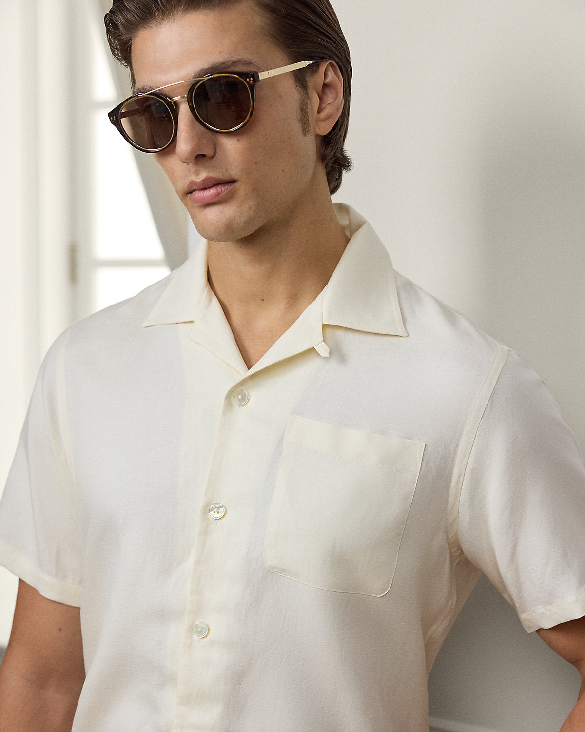 Silk-Linen Camp Shirt