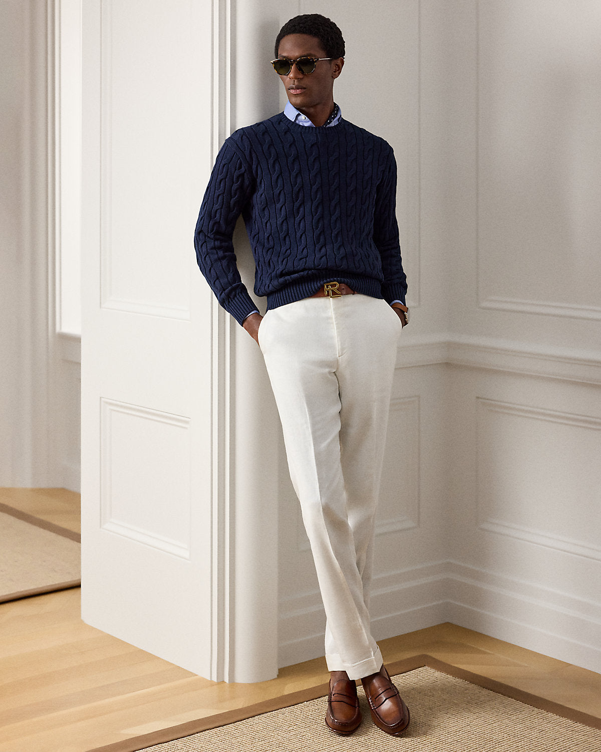 Cable-Knit Cotton-Silk Sweater