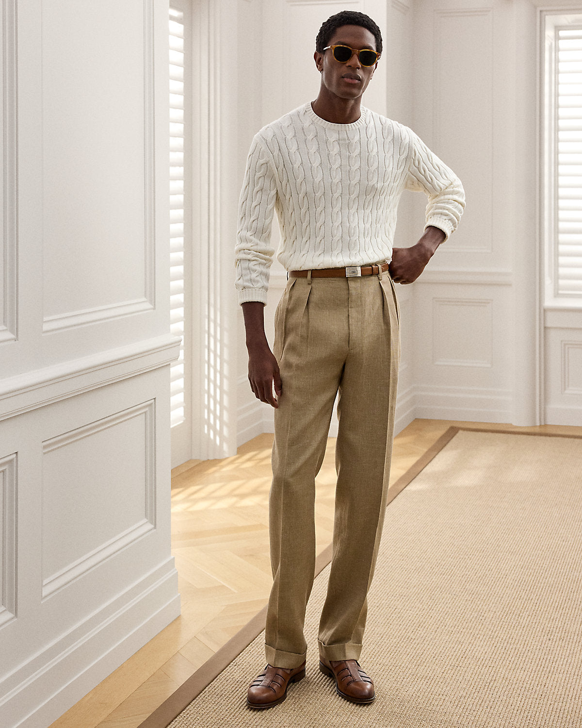Cable-Knit Cotton-Silk Sweater