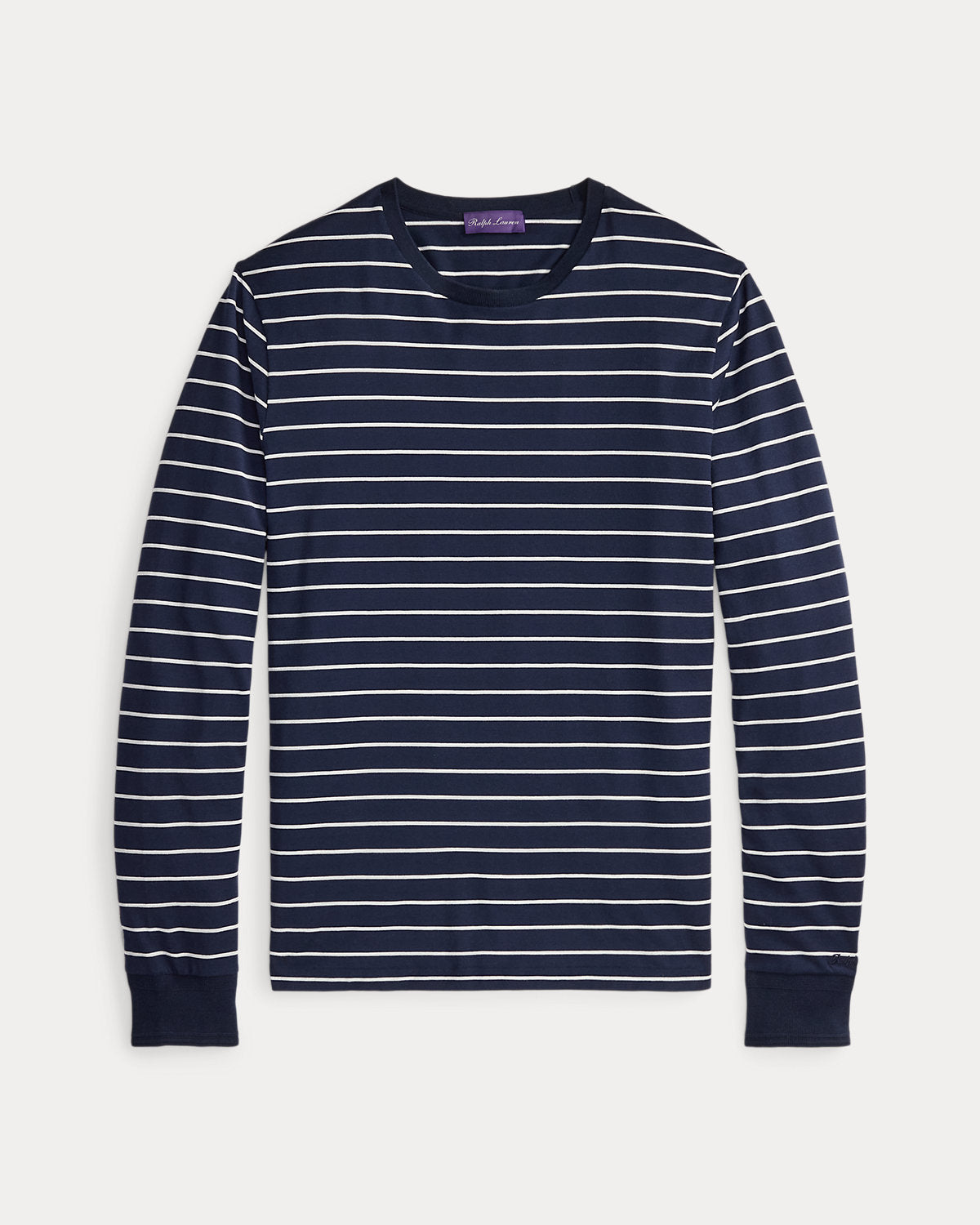 Striped Lisle-Piqu¨¦ Long-Sleeve T-Shirt