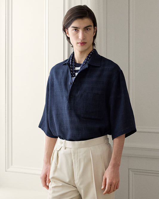 Relaxed Fit Basket-Woven Shirt