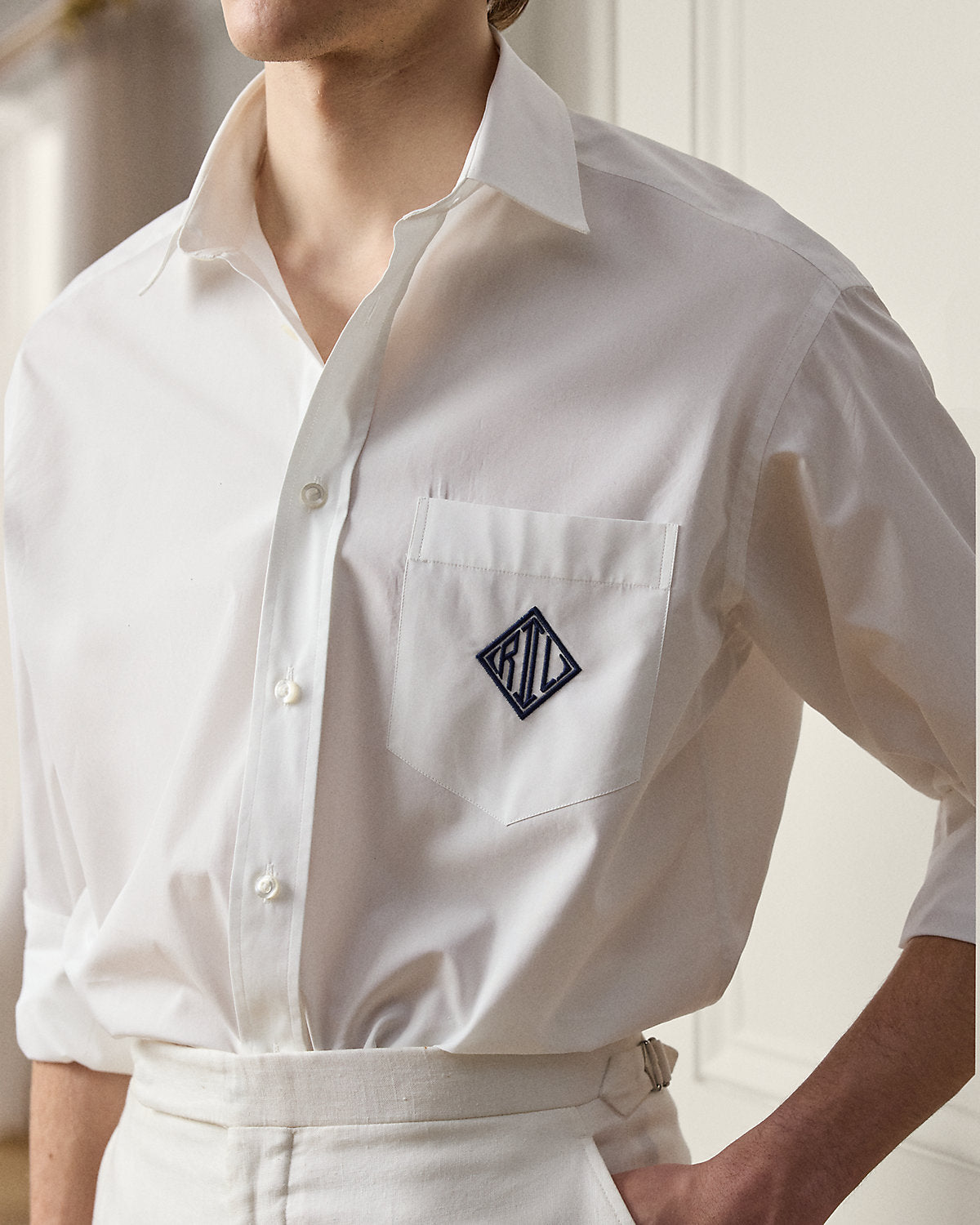 Relaxed Fit Monogram Poplin Shirt