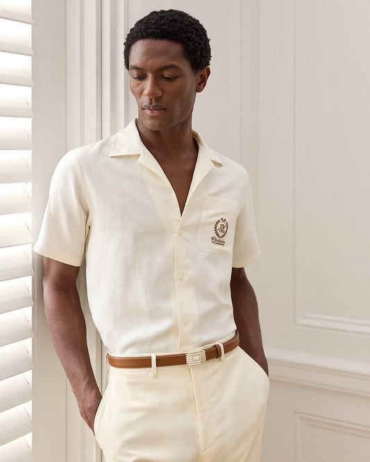 Wimbledon Silk-Linen Camp Shirt