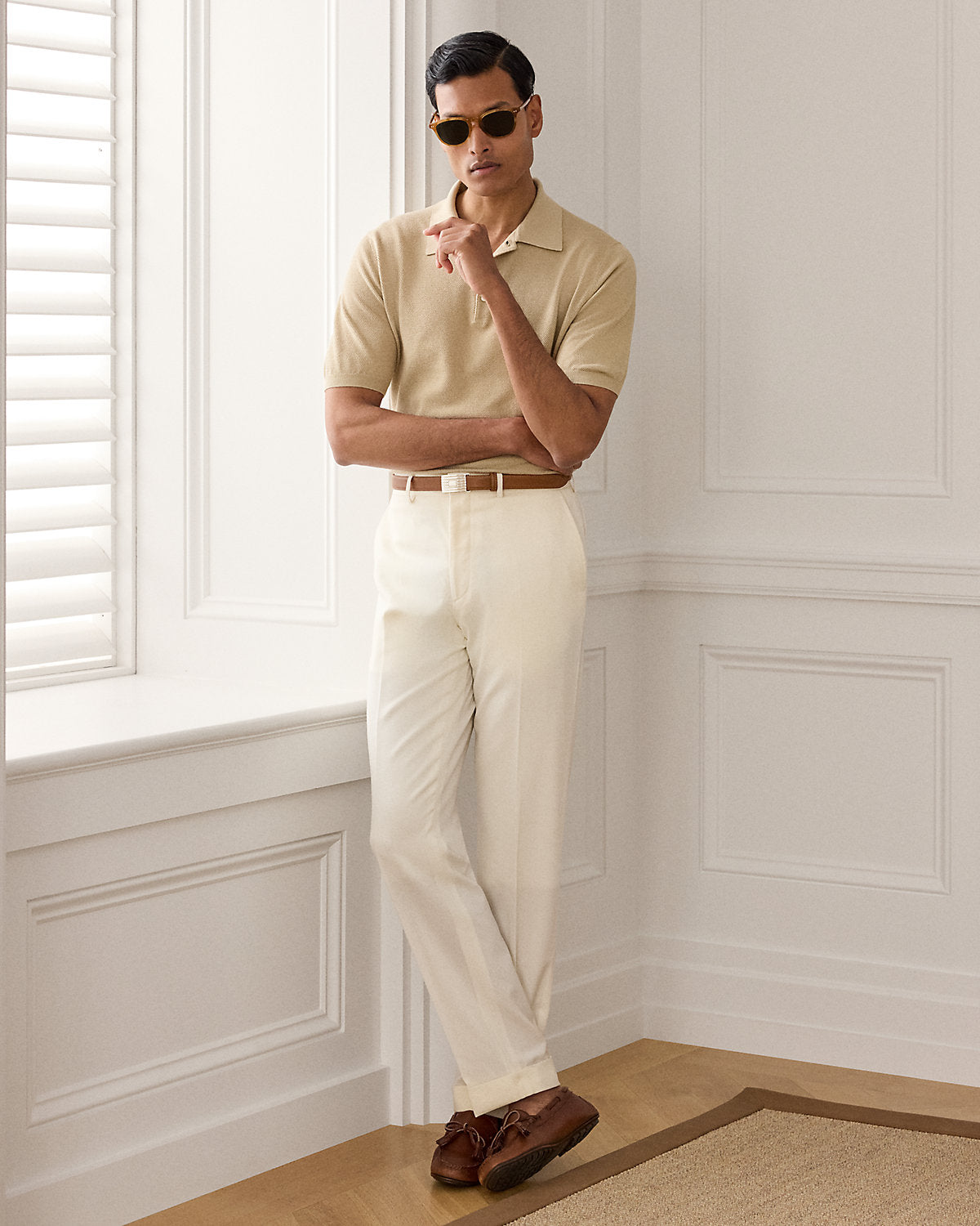 Silk-Blend Polo Sweater