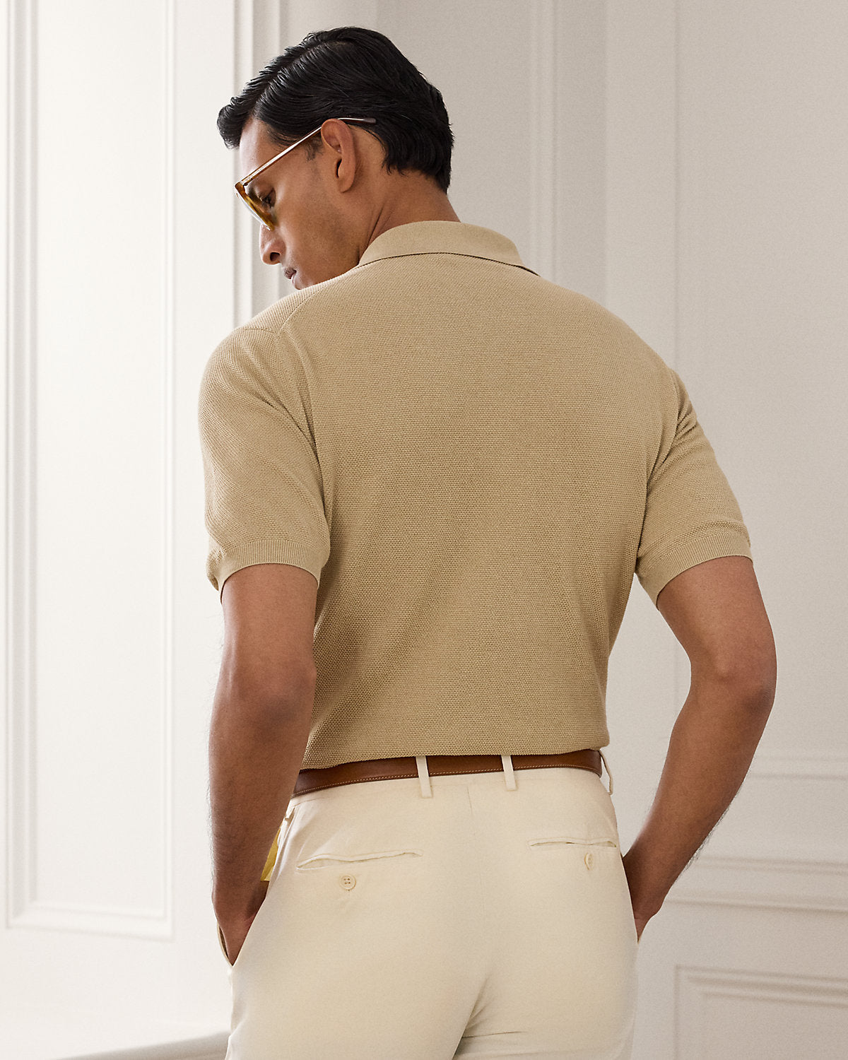 Silk-Blend Polo Sweater