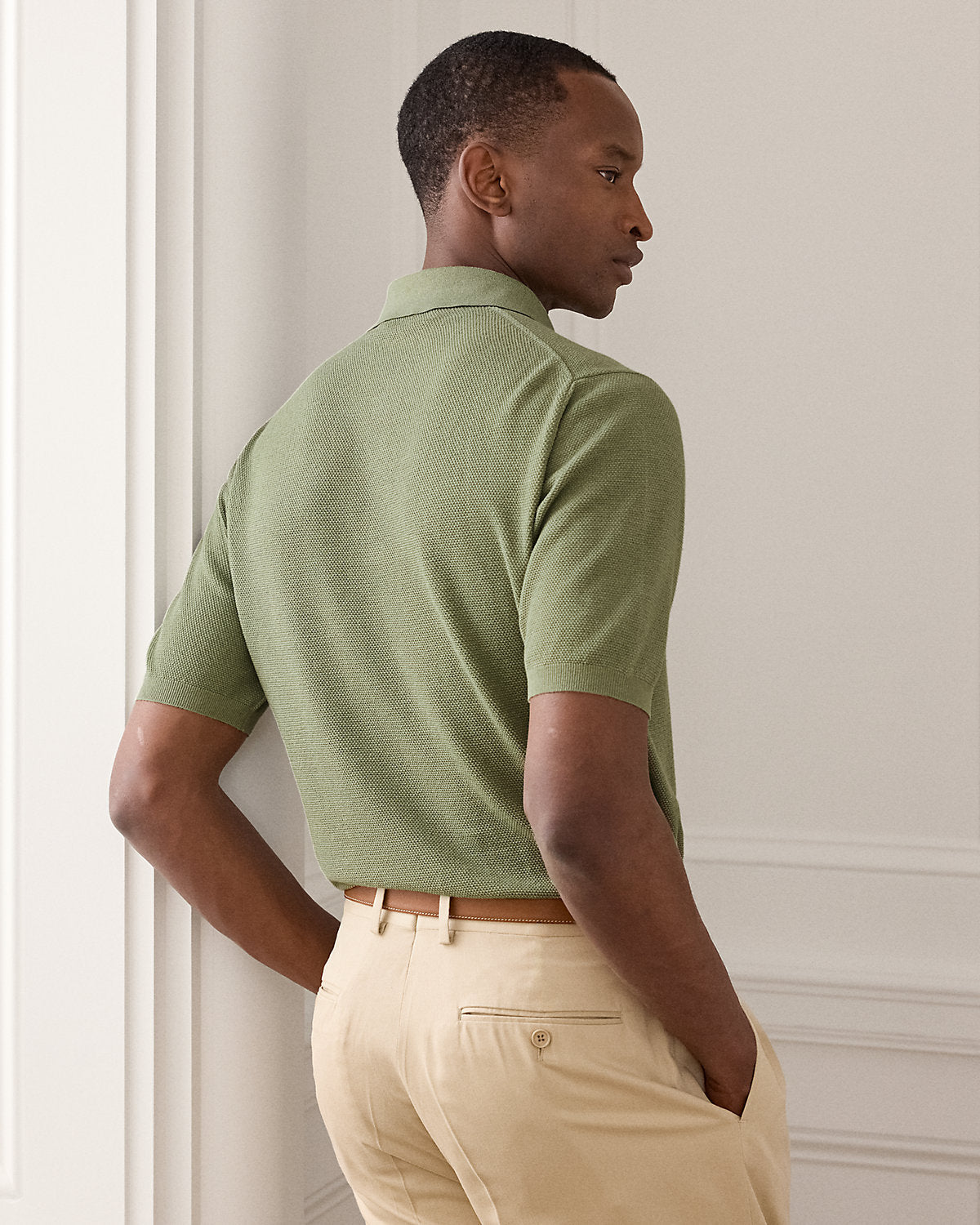 Silk-Blend Polo Sweater
