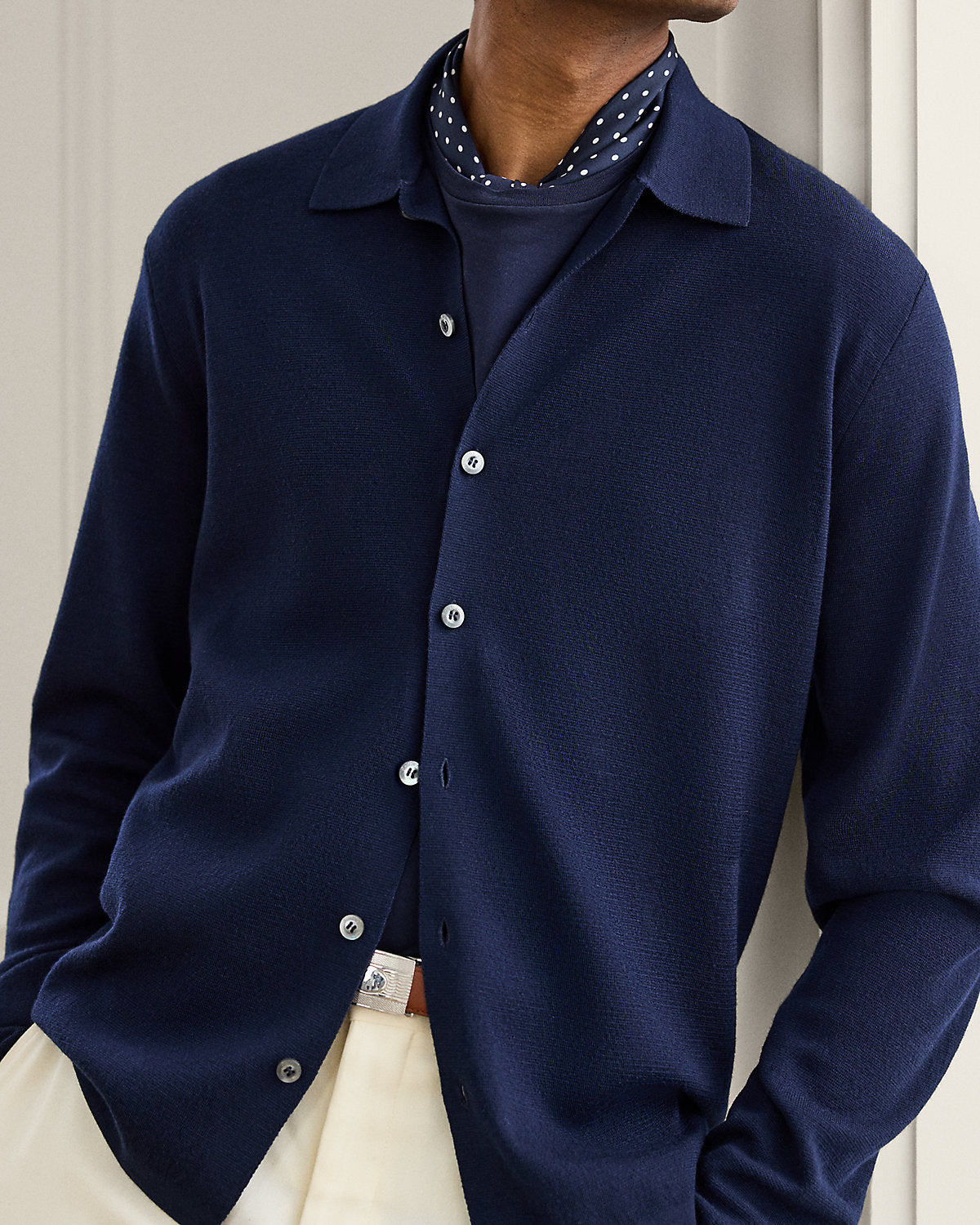 Wool Polo Cardigan