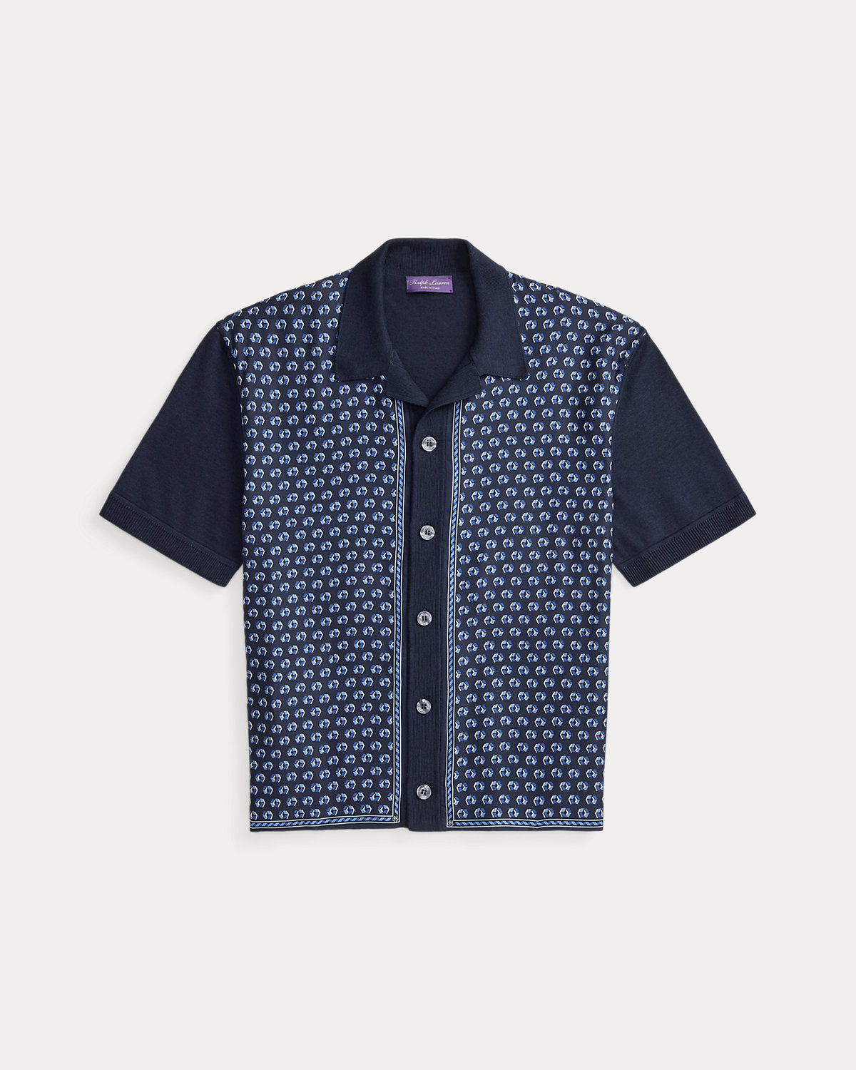 Silk-Cotton Short-Sleeve Cardigan