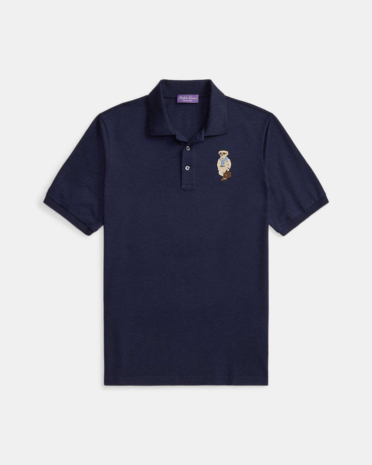 Bear Cotton-Cashmere Polo Shirt