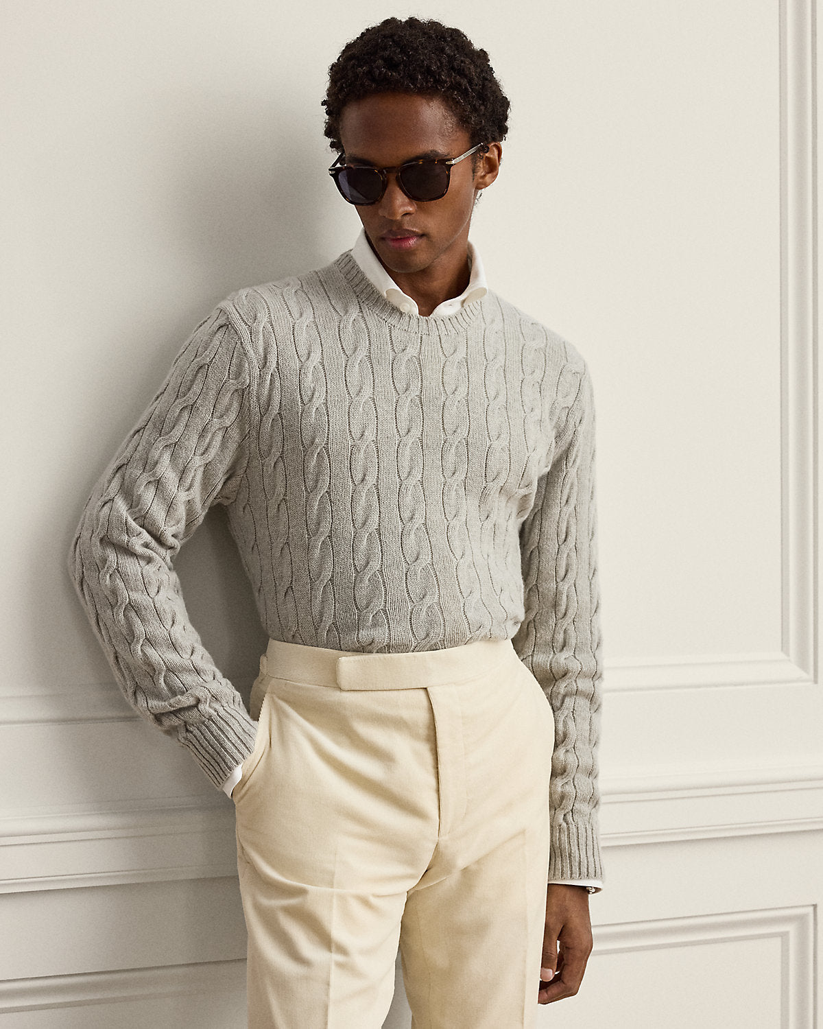 Men's Cable-Knit Cashmere Sweater