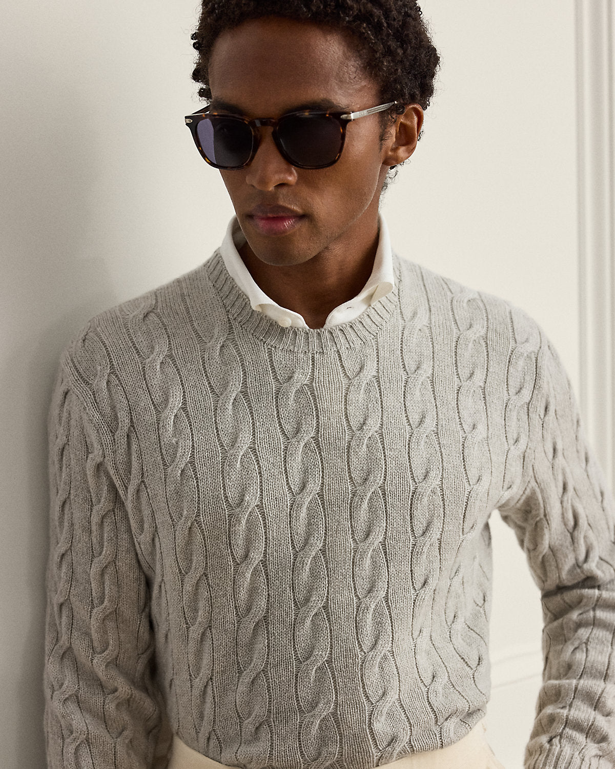 Men's Cable-Knit Cashmere Sweater