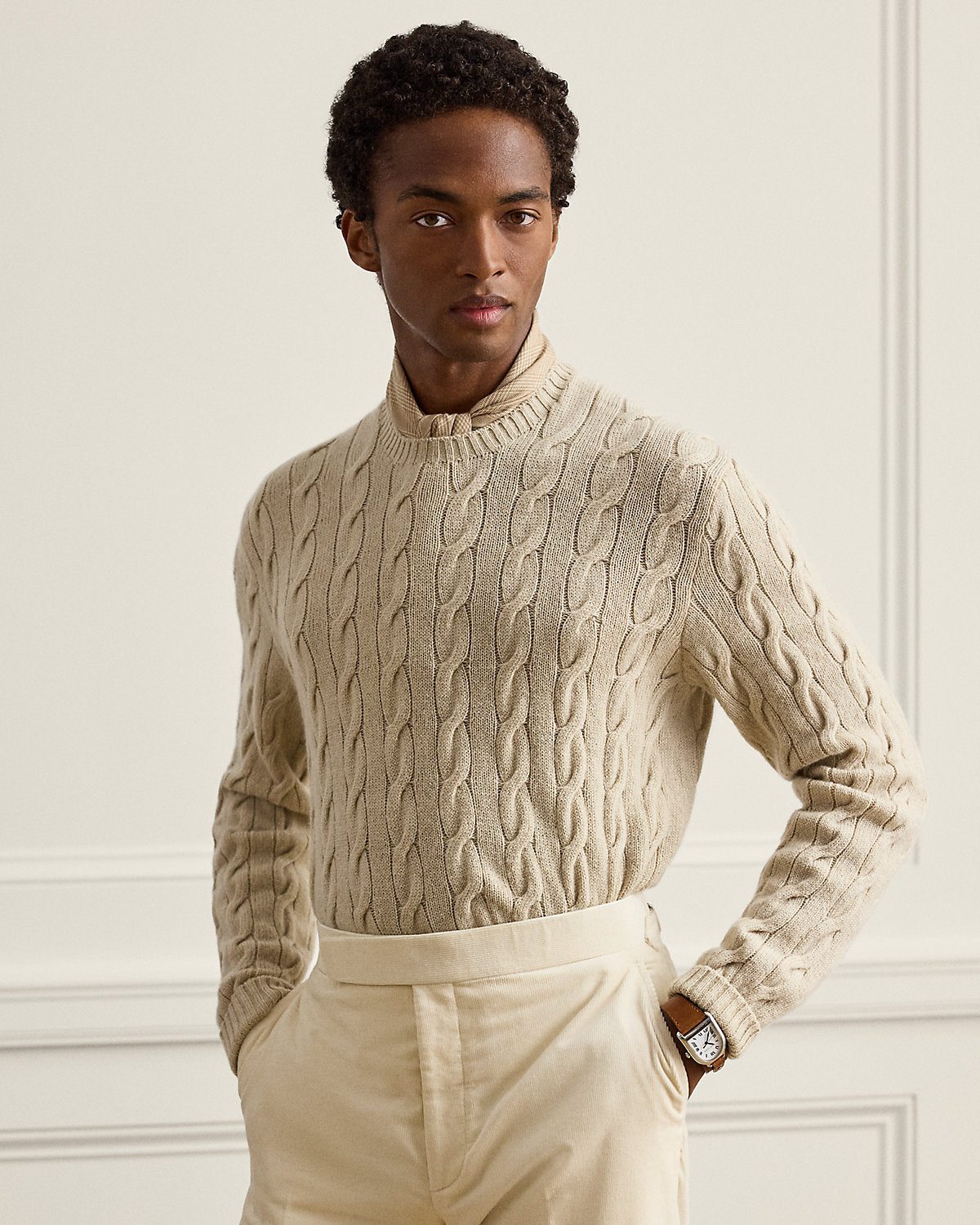 Men's Cable-Knit Cashmere Sweater