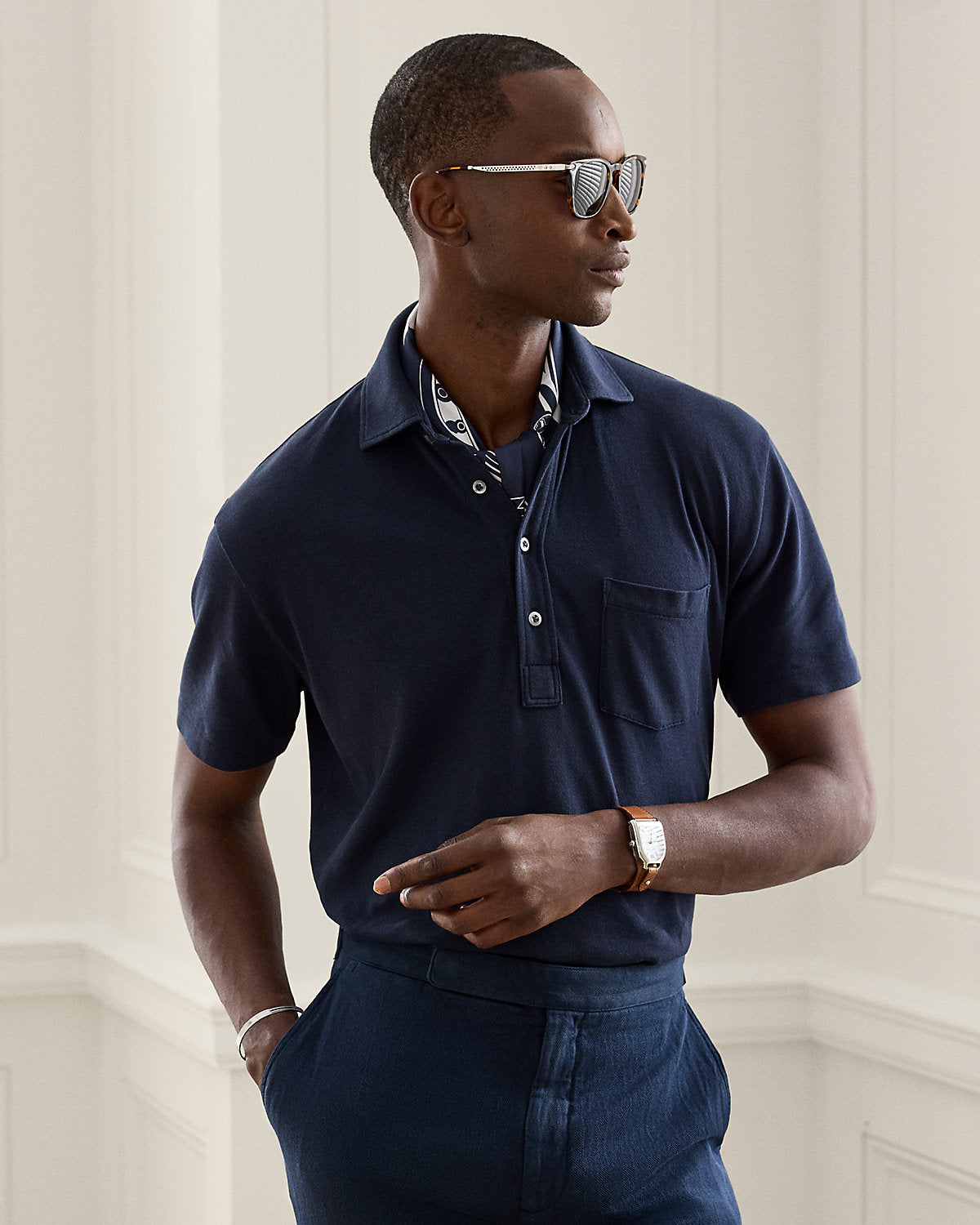 Custom Slim Fit Washed Piqu¨¦ Polo Shirt